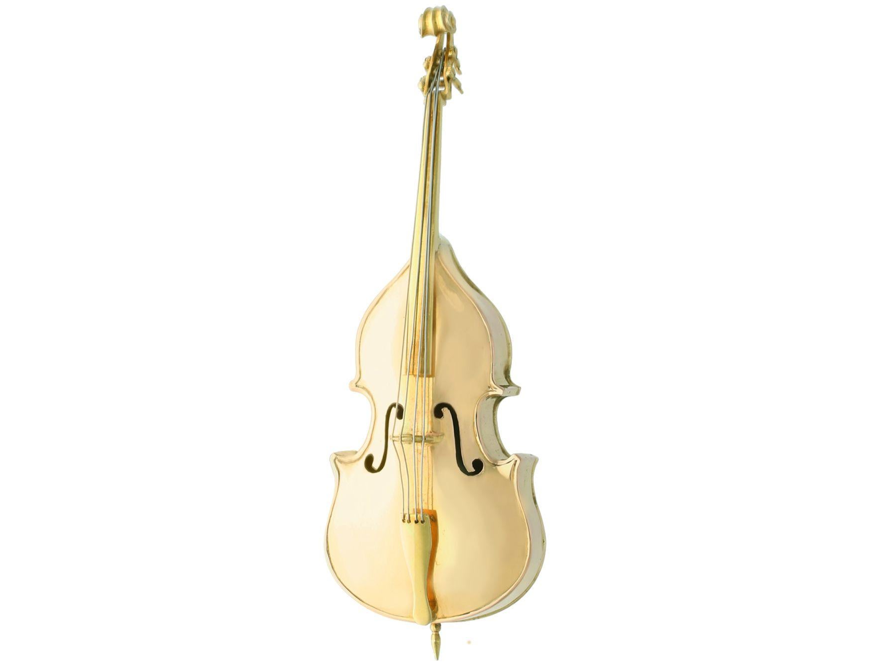 Antique French 18k Yellow Gold Double Bass Model Circa 1920 For Sale