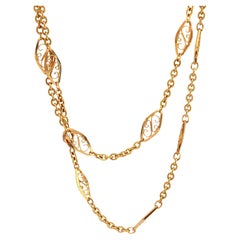 Antique French 18k yellow gold fancy link necklace