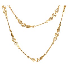 Antique French 18k yellow gold fancy link necklace