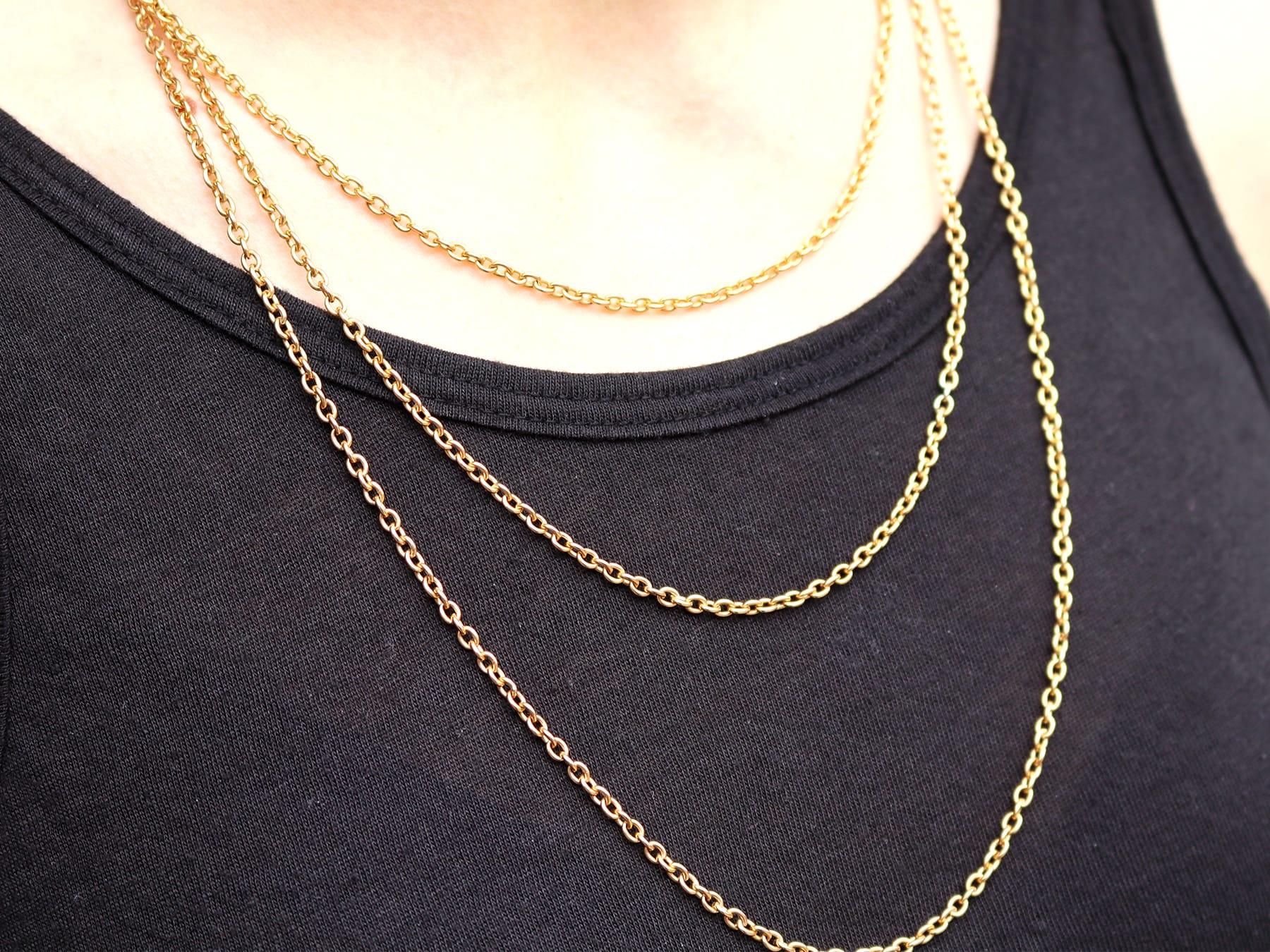 Catena Longuard francese in oro giallo 18k Circa 1900 in vendita 10