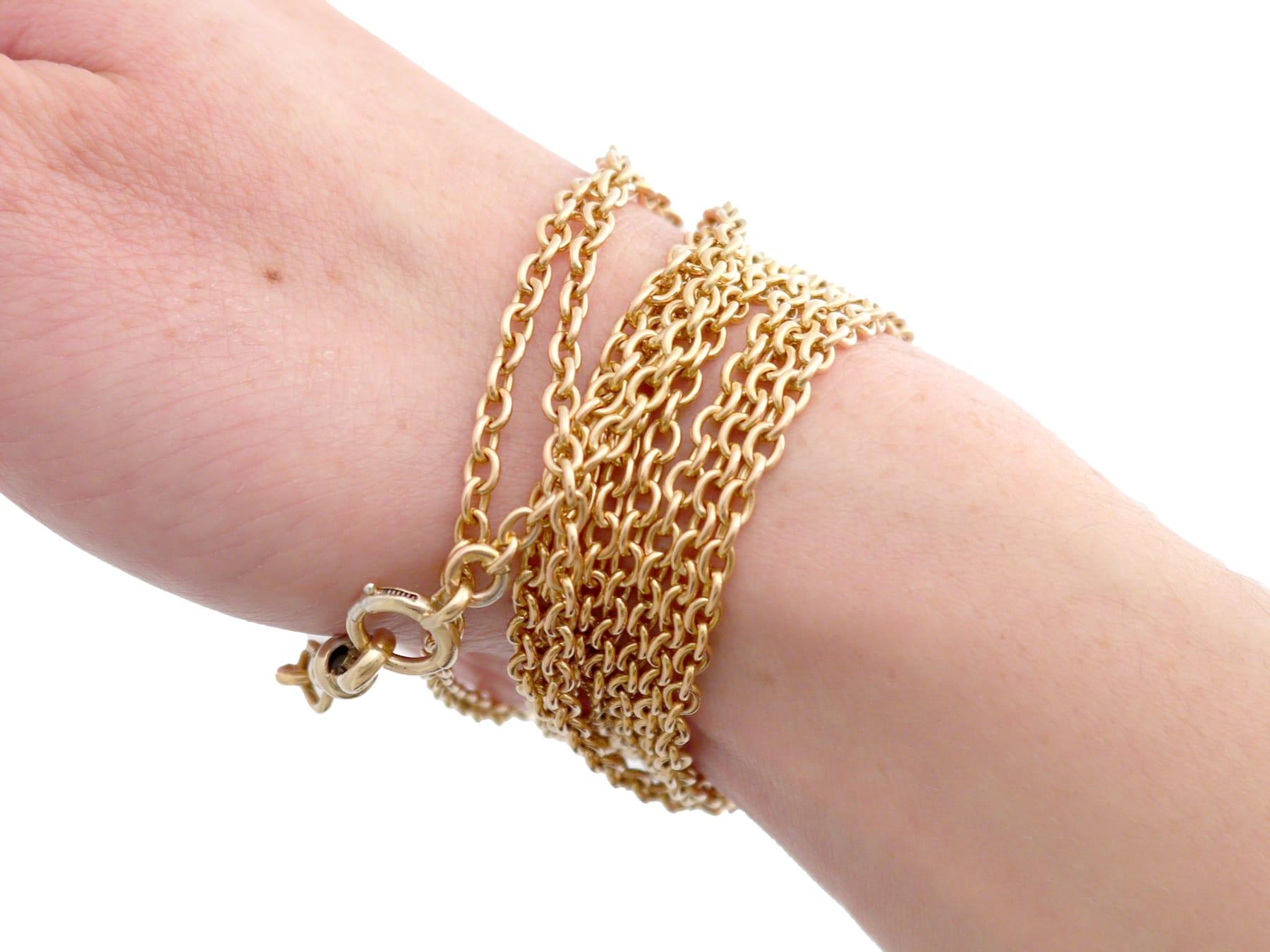 Catena Longuard francese in oro giallo 18k Circa 1900 in vendita 12