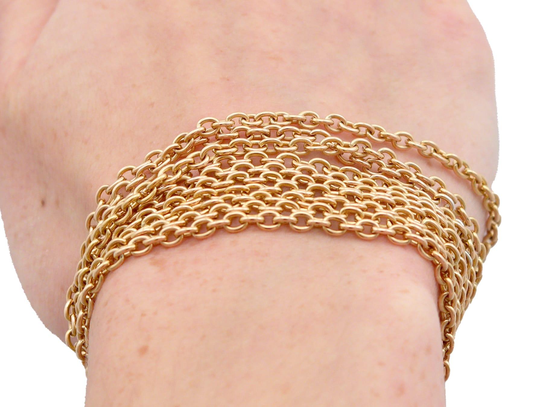 Catena Longuard francese in oro giallo 18k Circa 1900 in vendita 13