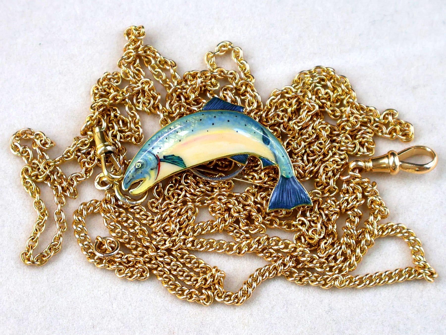 Catena Longuard francese in oro giallo 18k Circa 1900 in vendita 2