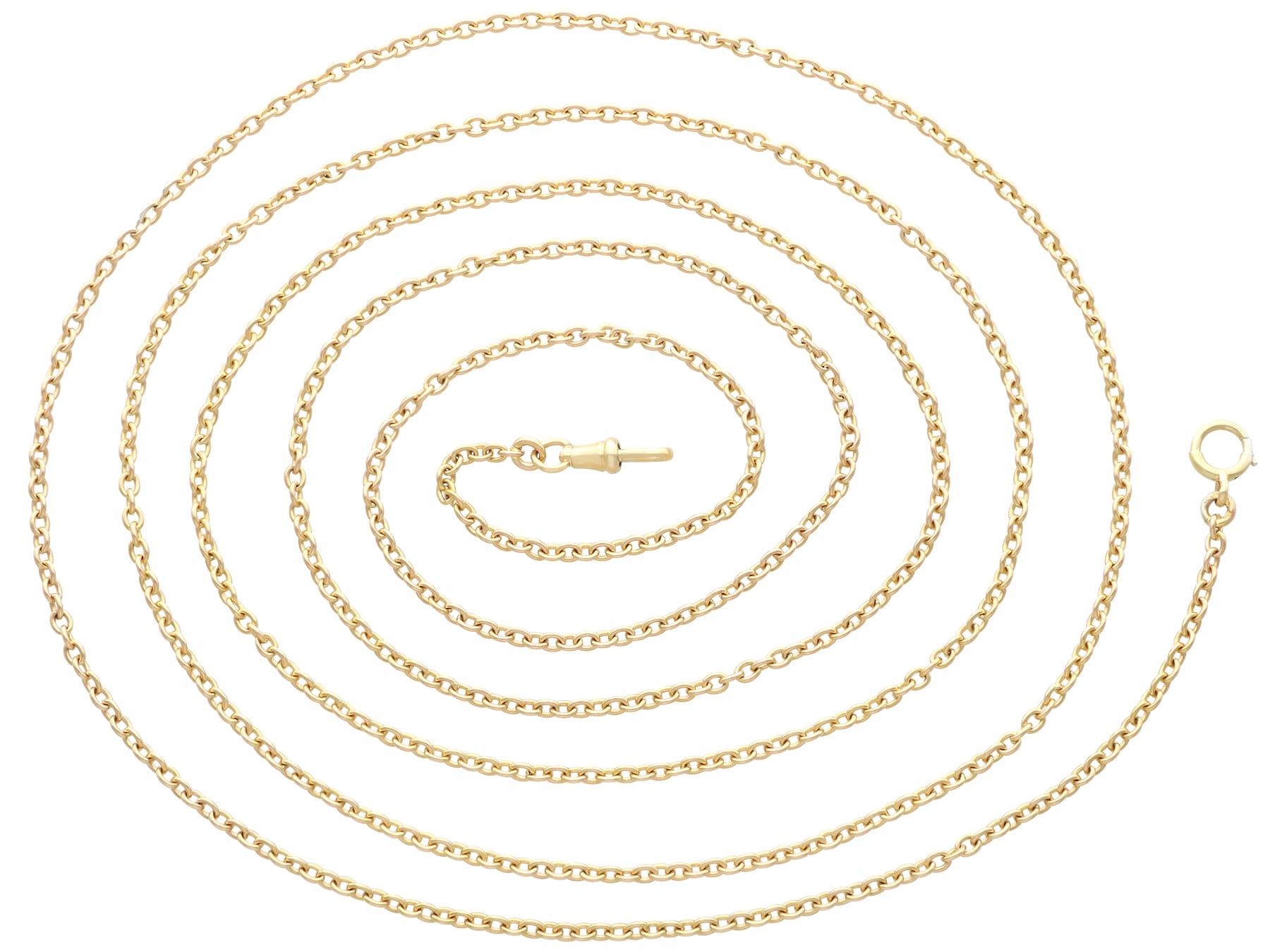 Antique Chaîne Longuard en Or Jaune 18k Circa 1900