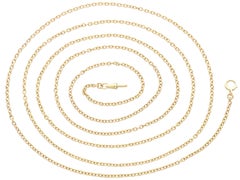 Antique Chaîne Longuard en Or Jaune 18k Circa 1900