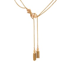 Collar con cadena de borlas de oro amarillo de 18 quilates Antique French