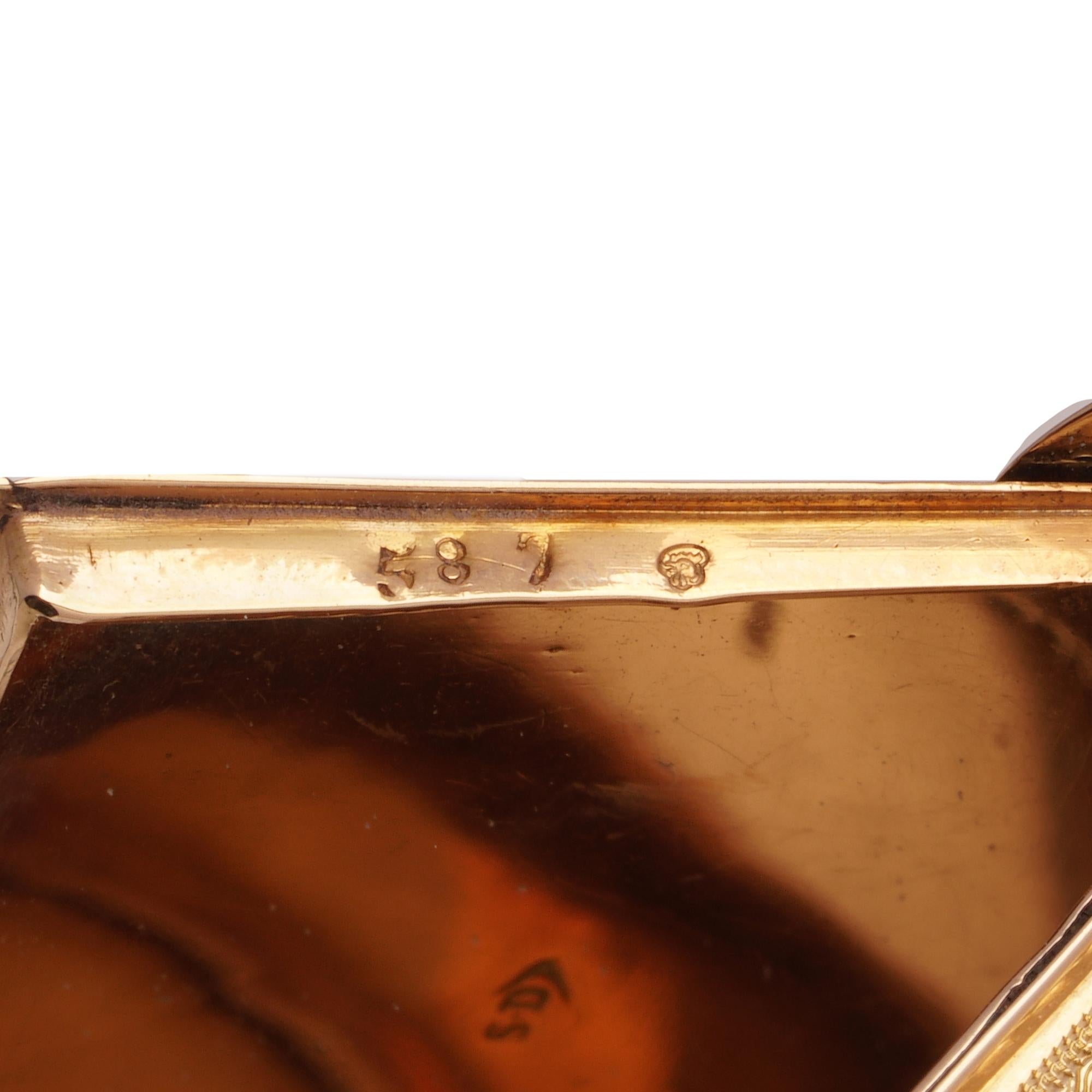 Antique French 18kt Gold Engine-Turned Snuff Box For Sale 5