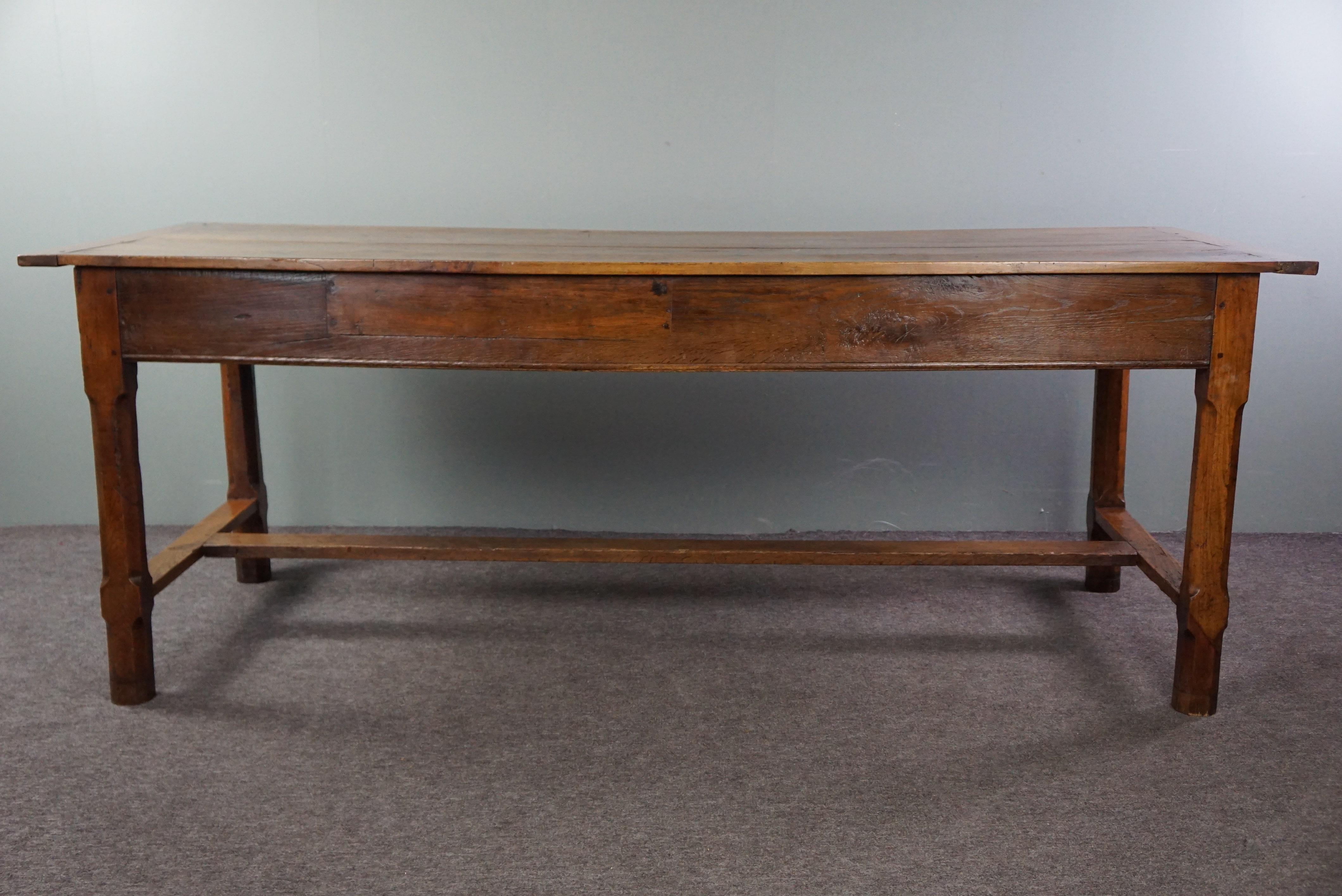 18th Century Antique French 18th-century dining table with drawer and cutting board For Sale