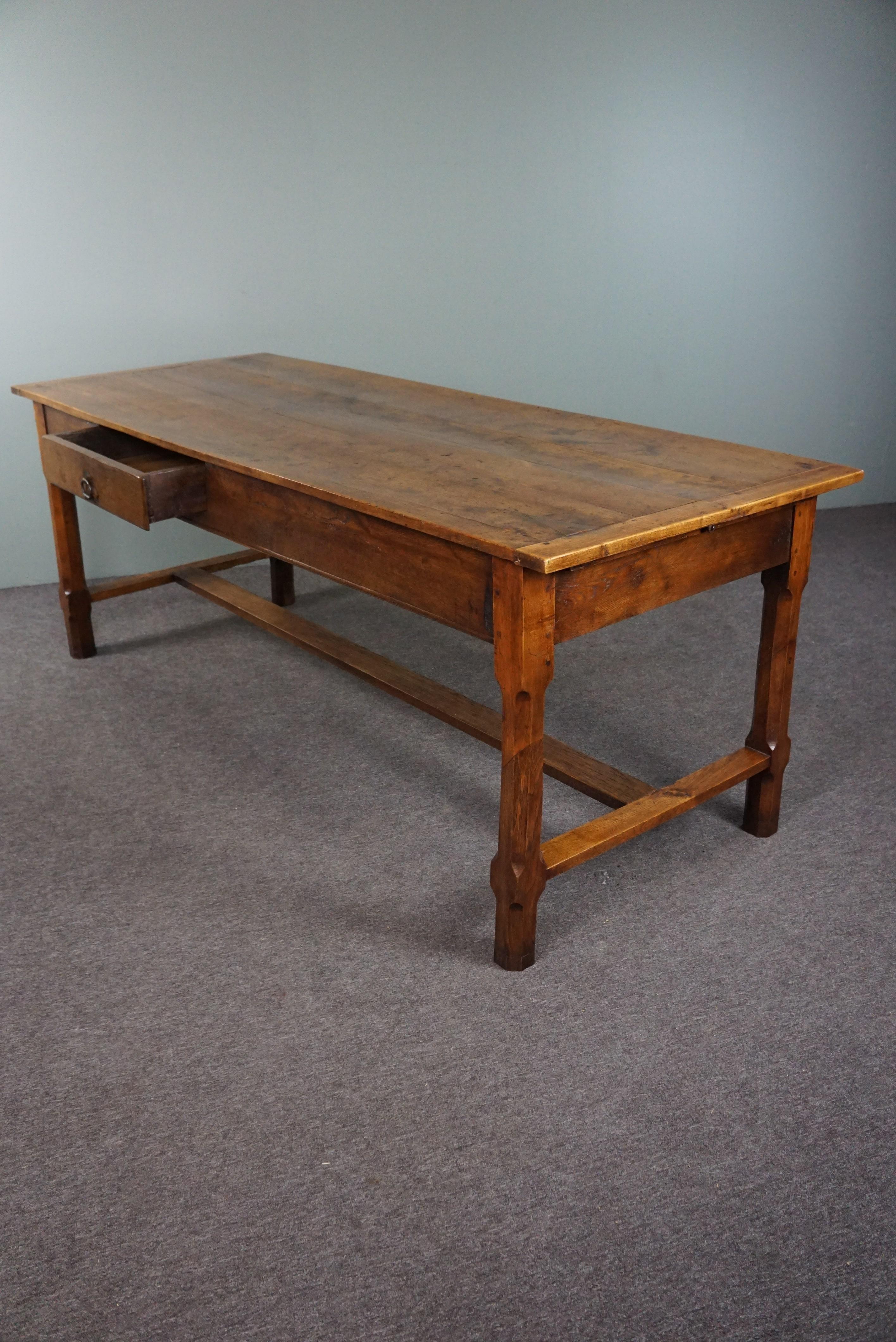 Antique French 18th-century dining table with drawer and cutting board For Sale 3