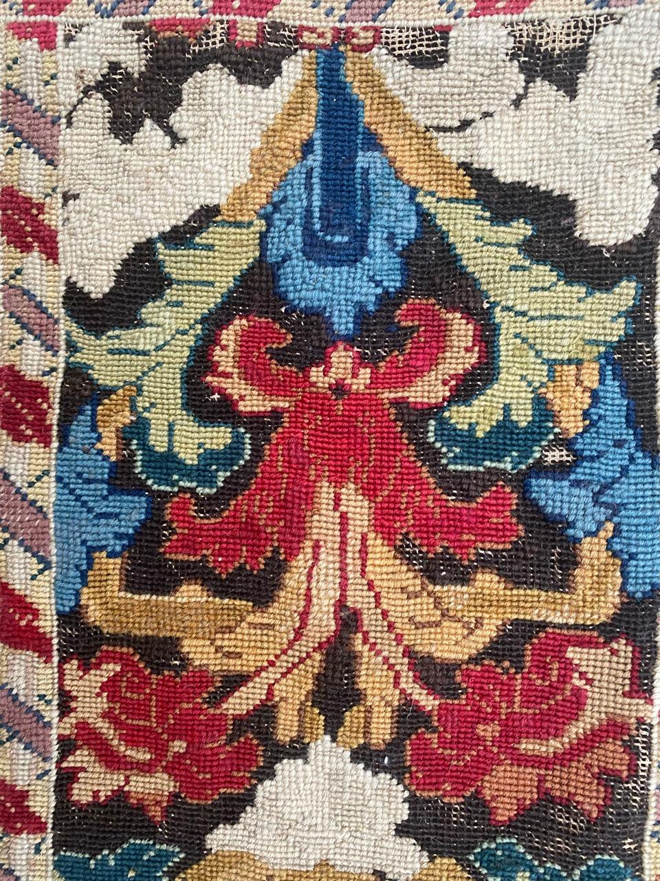 Wool Antique French 18th Century Needlepoint Tapestry