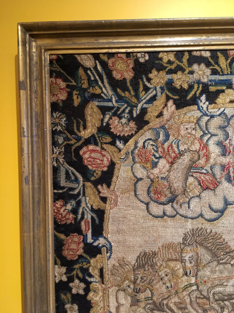 Antique French 18th Century Needlework Tapestry Picture For Sale at 1stDibs