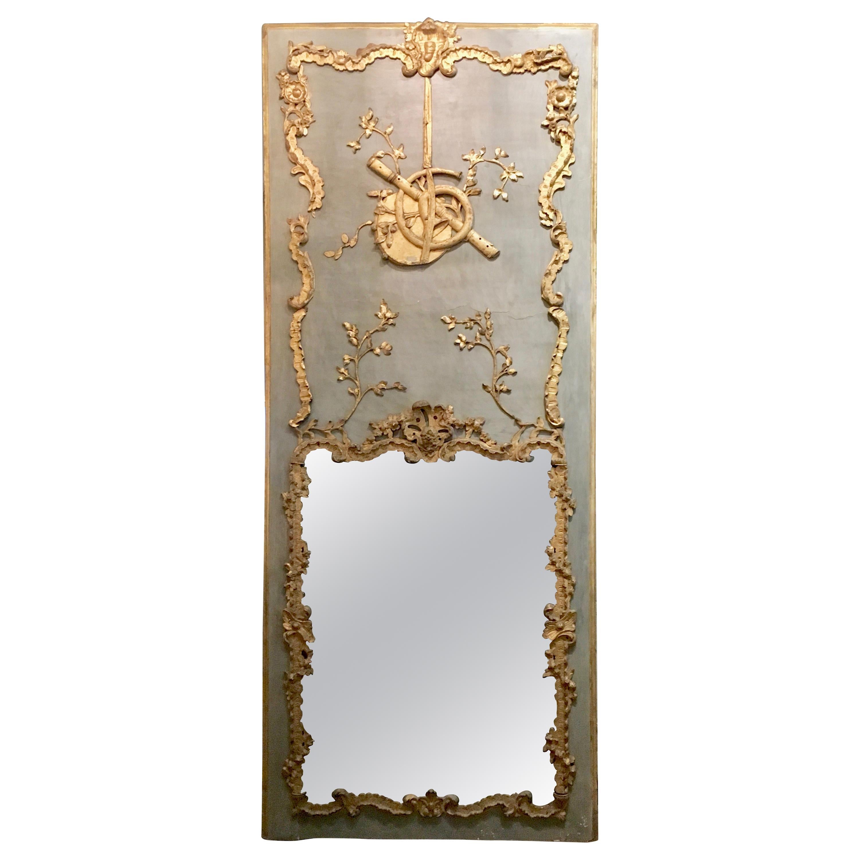 Antique French 18th Century Period Regence Trumeau  For Sale