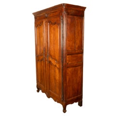 Antique French 18th Century Provincial Carved Cherry Wood Armoire Wardrobe 1780