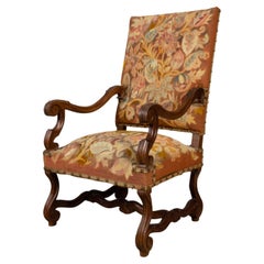 Antique French 18th Century Walnut Elbow Fauteuil Armchair, circa 1720