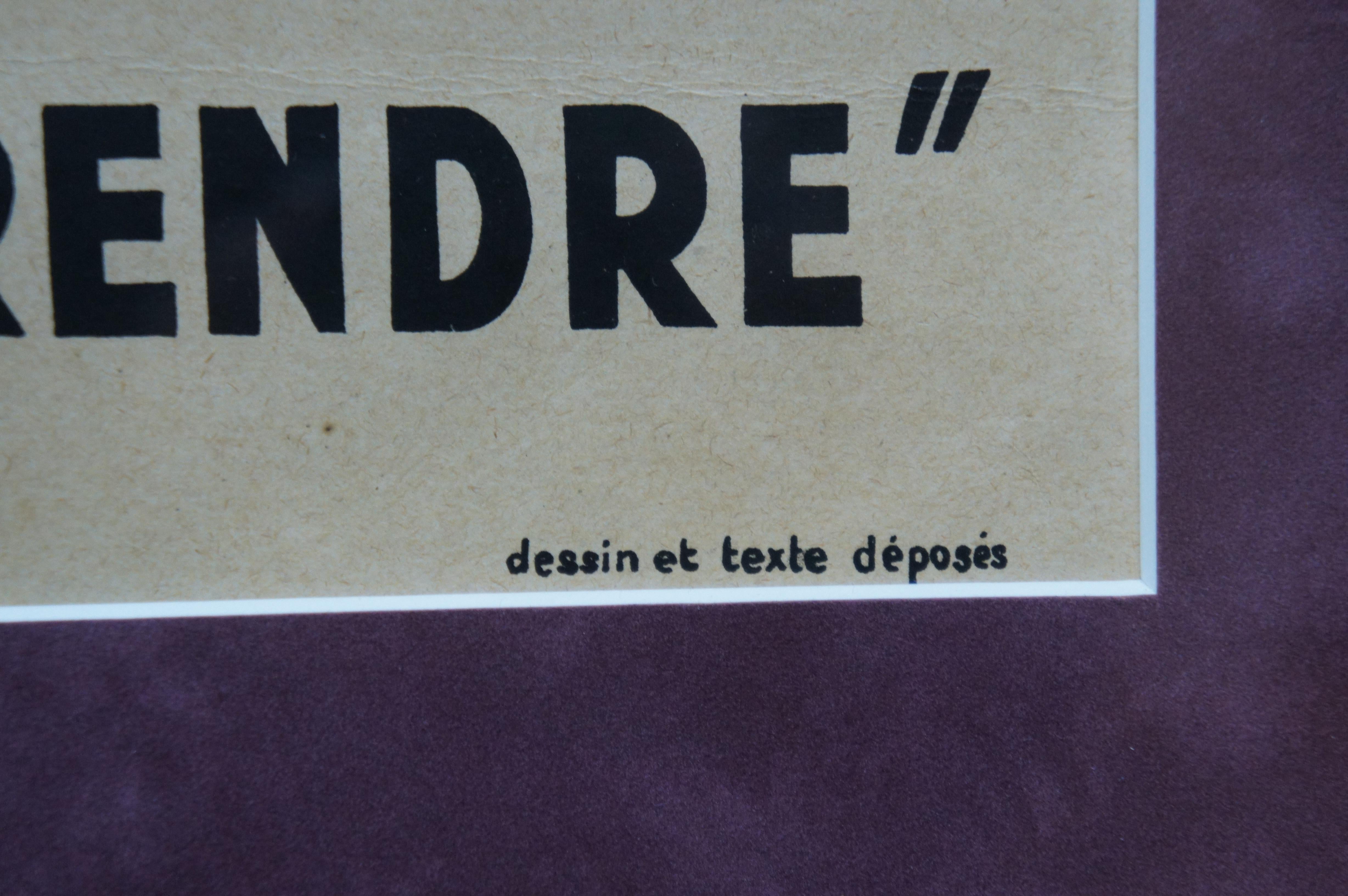 Antique French 1930 La Croix Violette Dental Hygiene Teeth Propaganda Poster 34