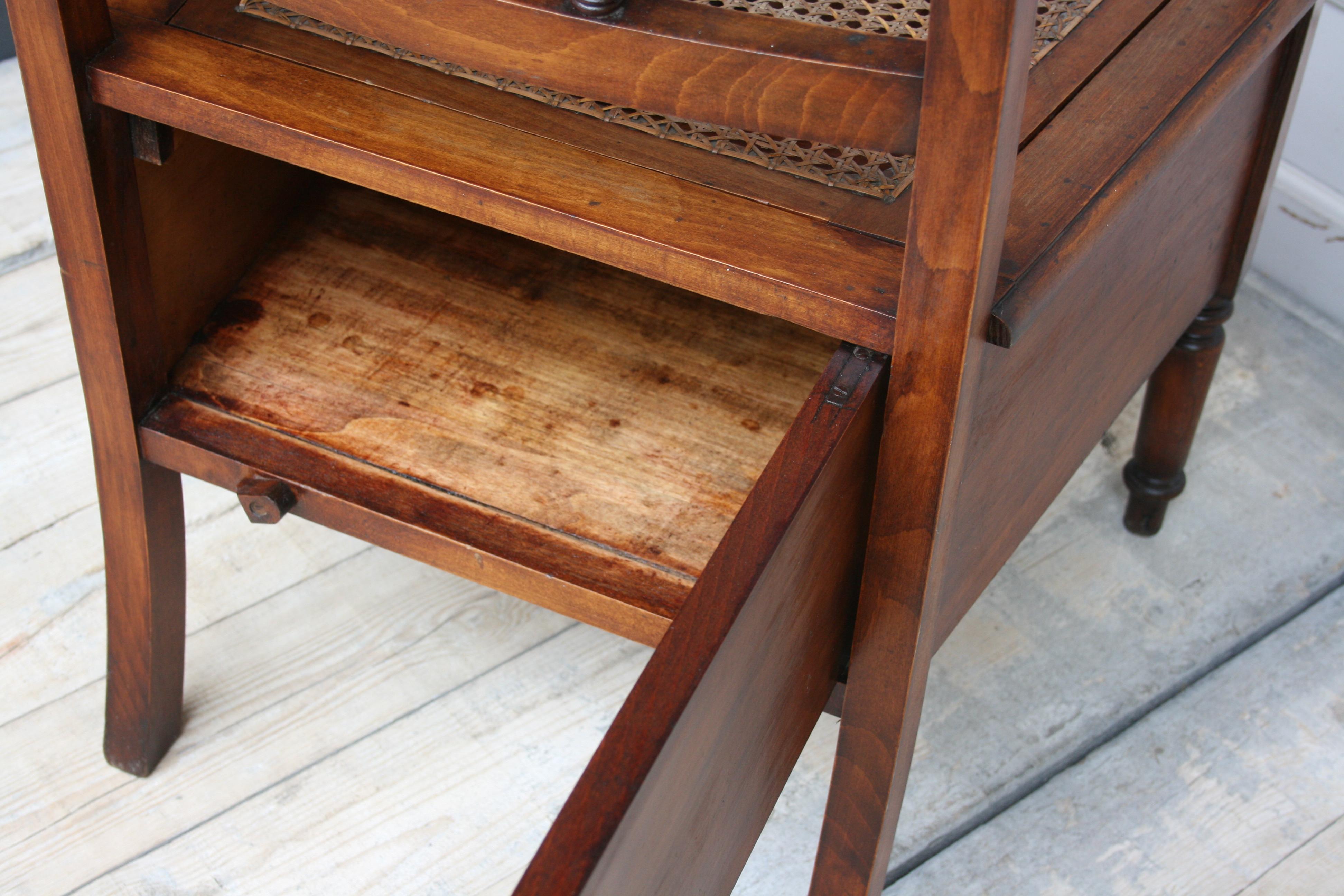 Hardwood Antique French 19th Century Armchair, Potty Chair