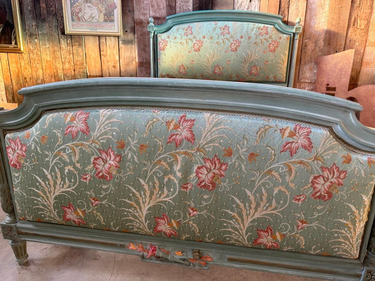 Upholstery Antique French 19th Century Art Nouveau Turquoise Green French Louis Schmitt Dou For Sale