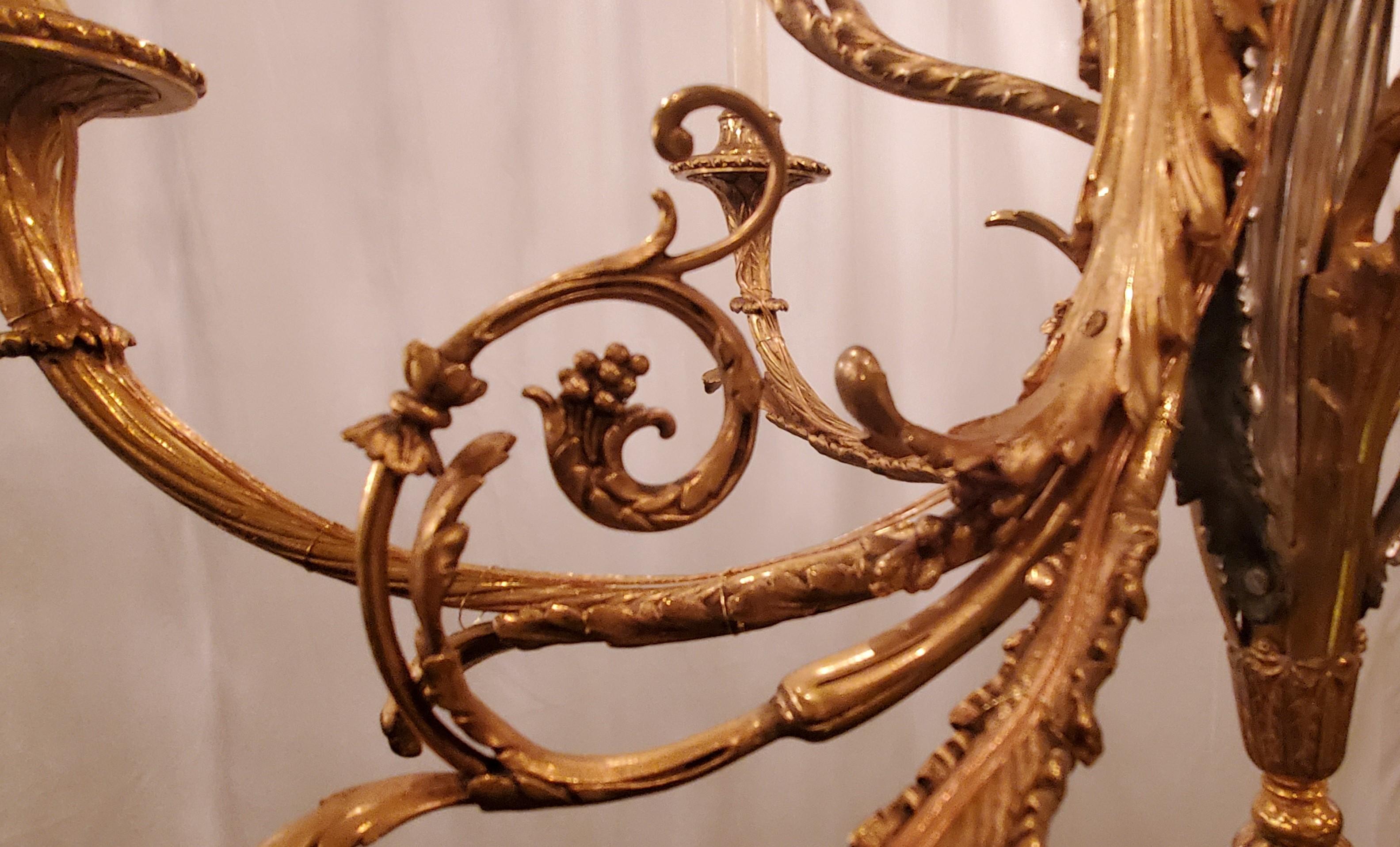 Antiker französischer Kronleuchter aus Bronze und Silber aus dem 19. Jahrhundert (Französisch) im Angebot