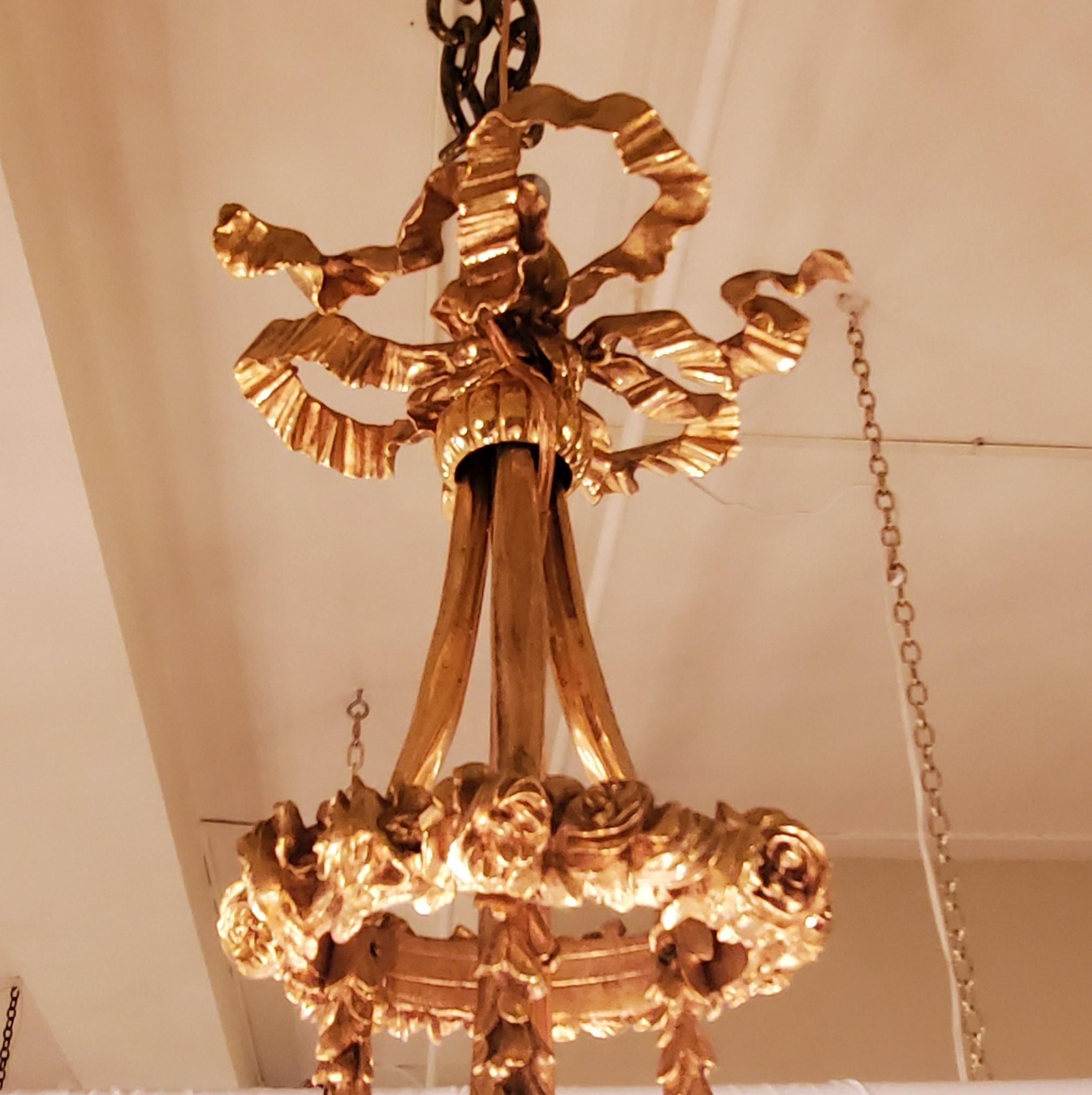 Antique French 19th Century Bronze and Silver Chandelier For Sale 2