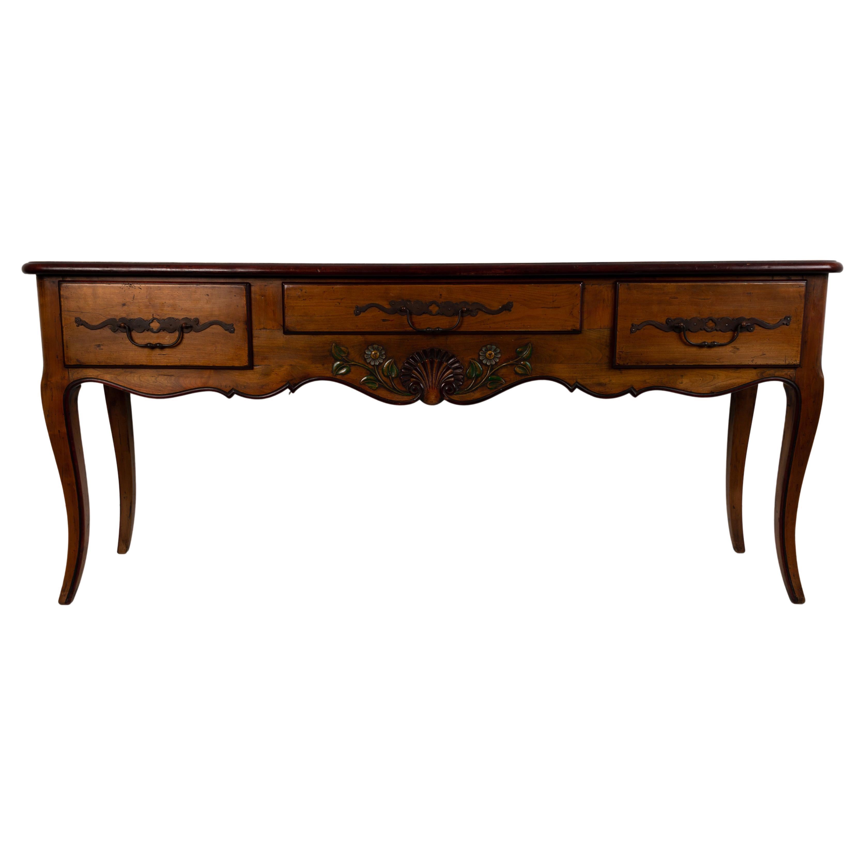 Antique French 19th Century Cherrywood Sideboard Server Console For Sale