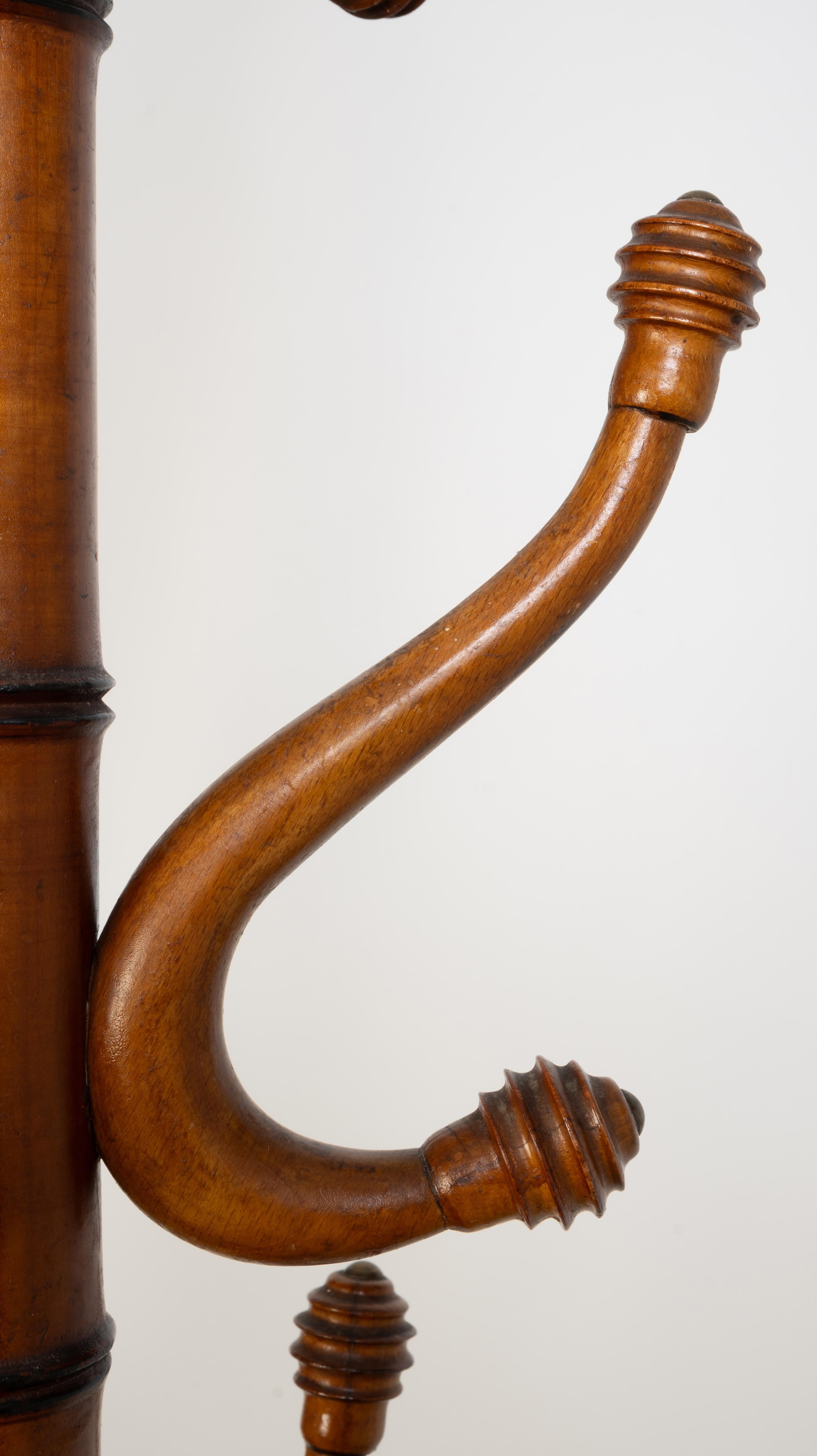 Antique French 19th Century Faux Bamboo Coat/Hat Stand C.1880 For Sale 9