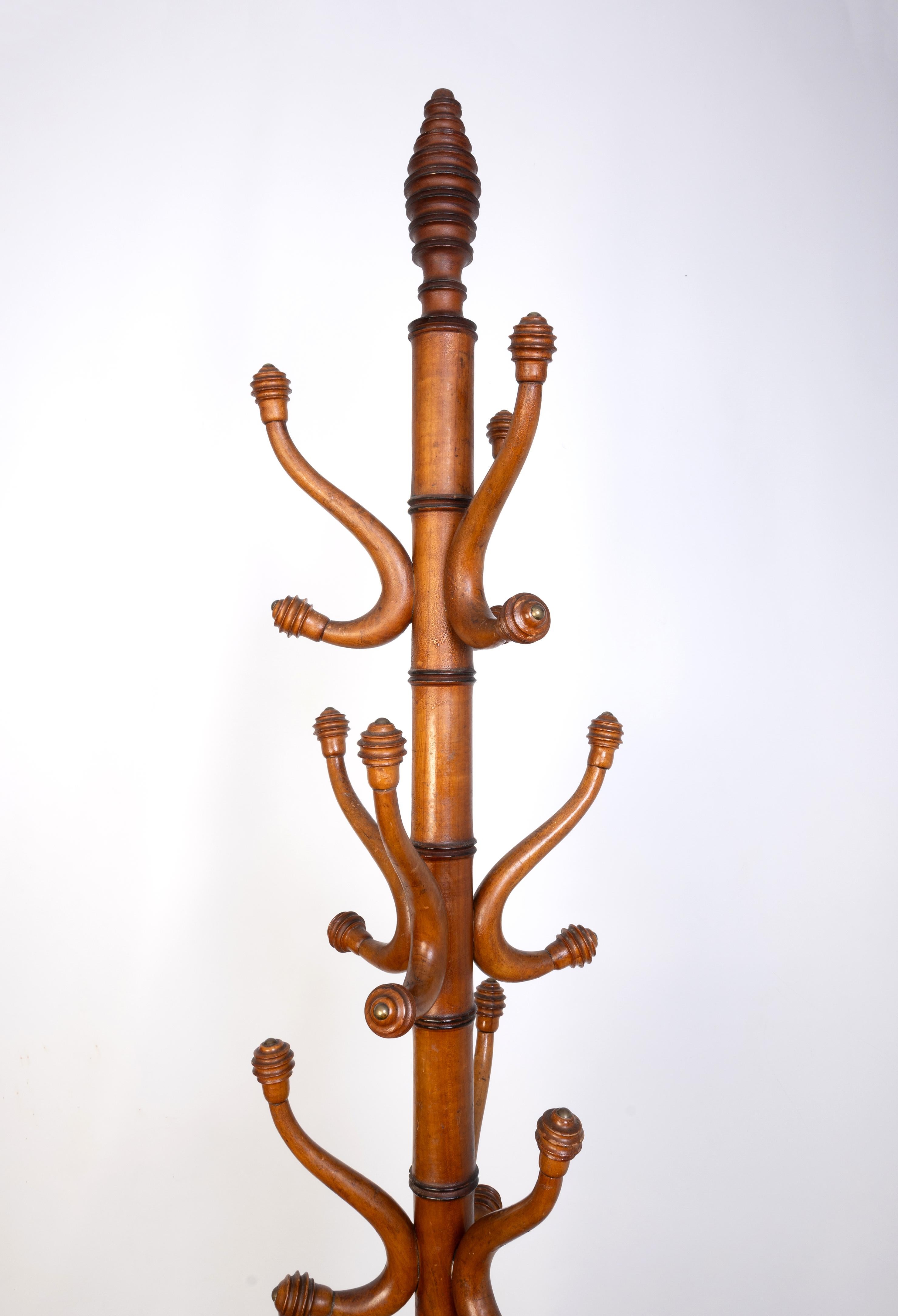 Antique French 19th Century Faux Bamboo Coat/Hat Stand C.1880 In Good Condition For Sale In London, GB