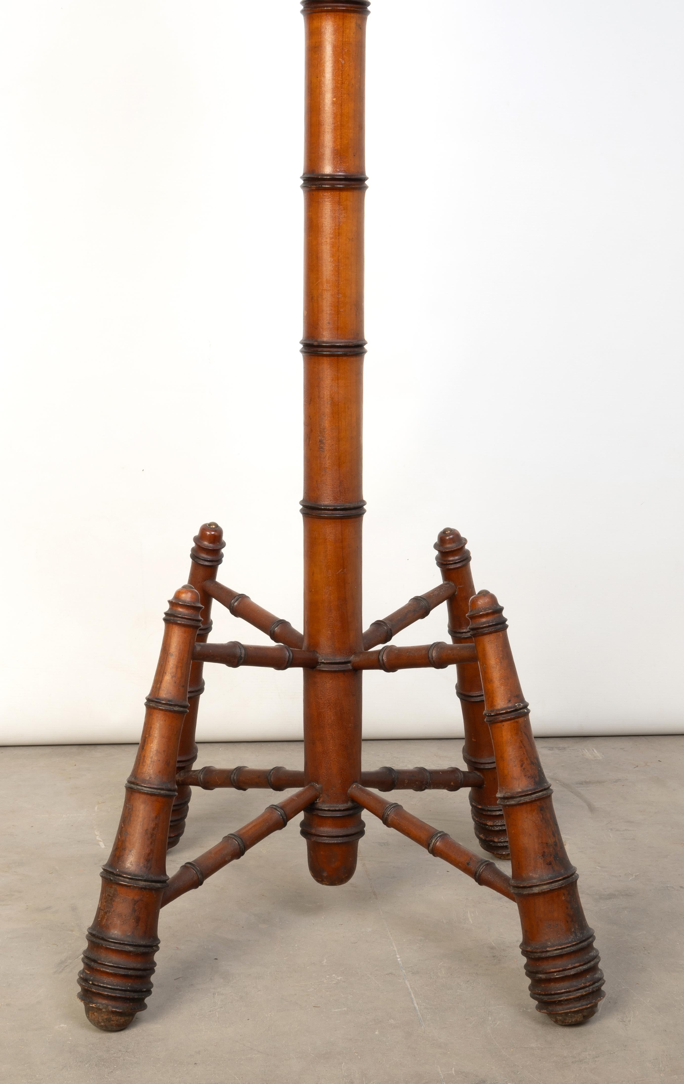 Fruitwood Antique French 19th Century Faux Bamboo Coat/Hat Stand C.1880 For Sale