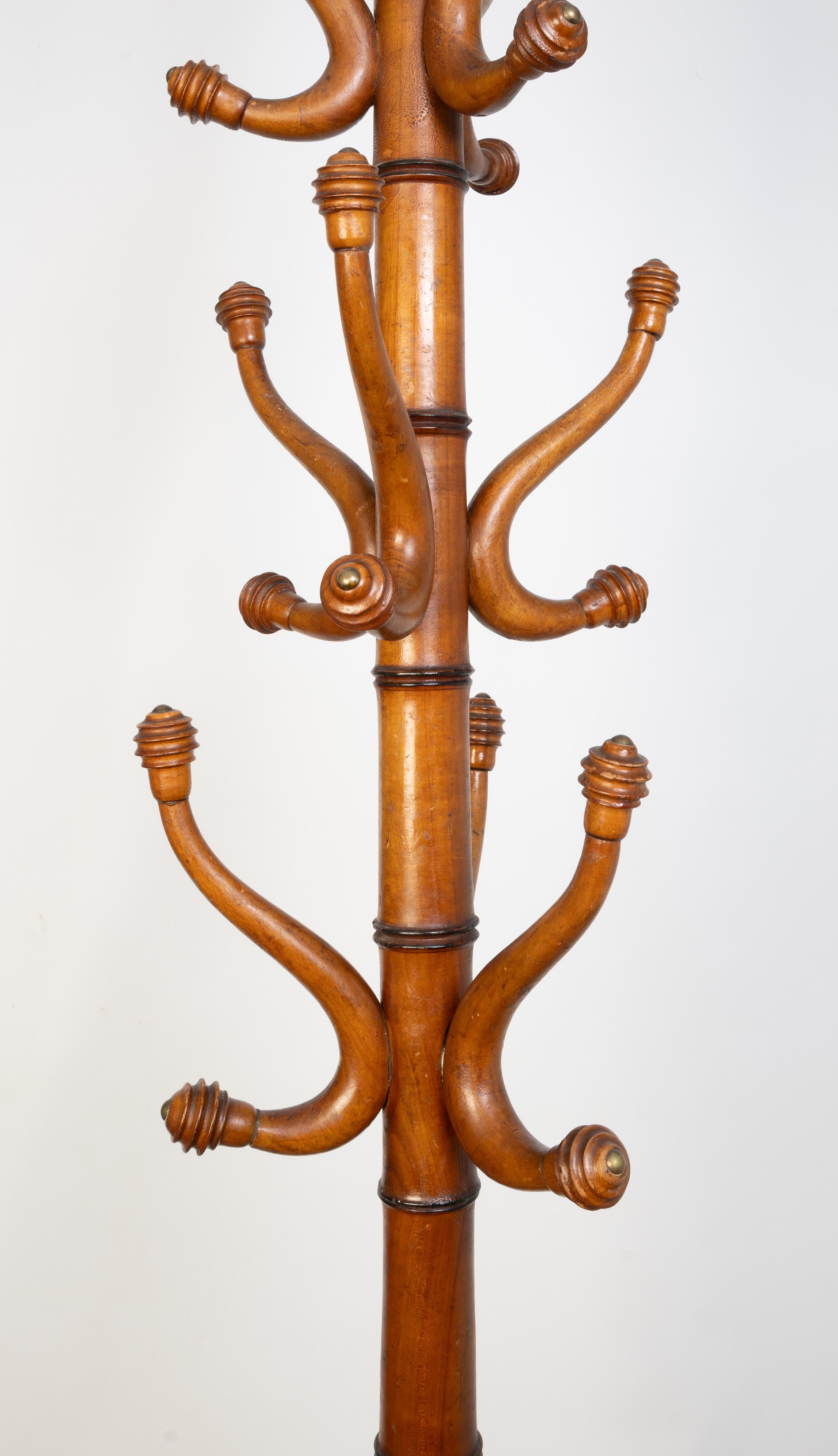 Antique French 19th Century Faux Bamboo Coat/Hat Stand C.1880 For Sale 5