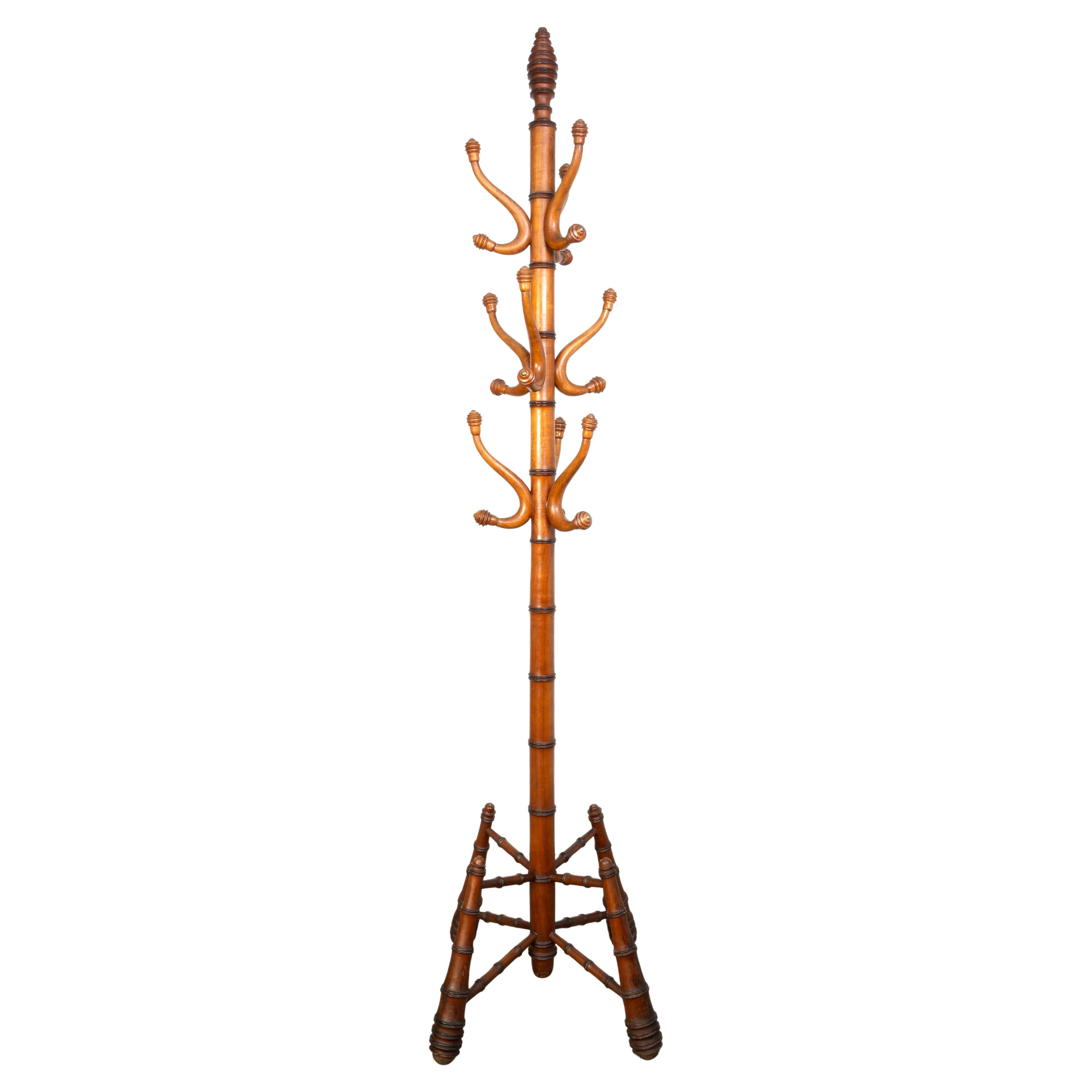 Antique French 19th Century Faux Bamboo Coat/Hat Stand C.1880