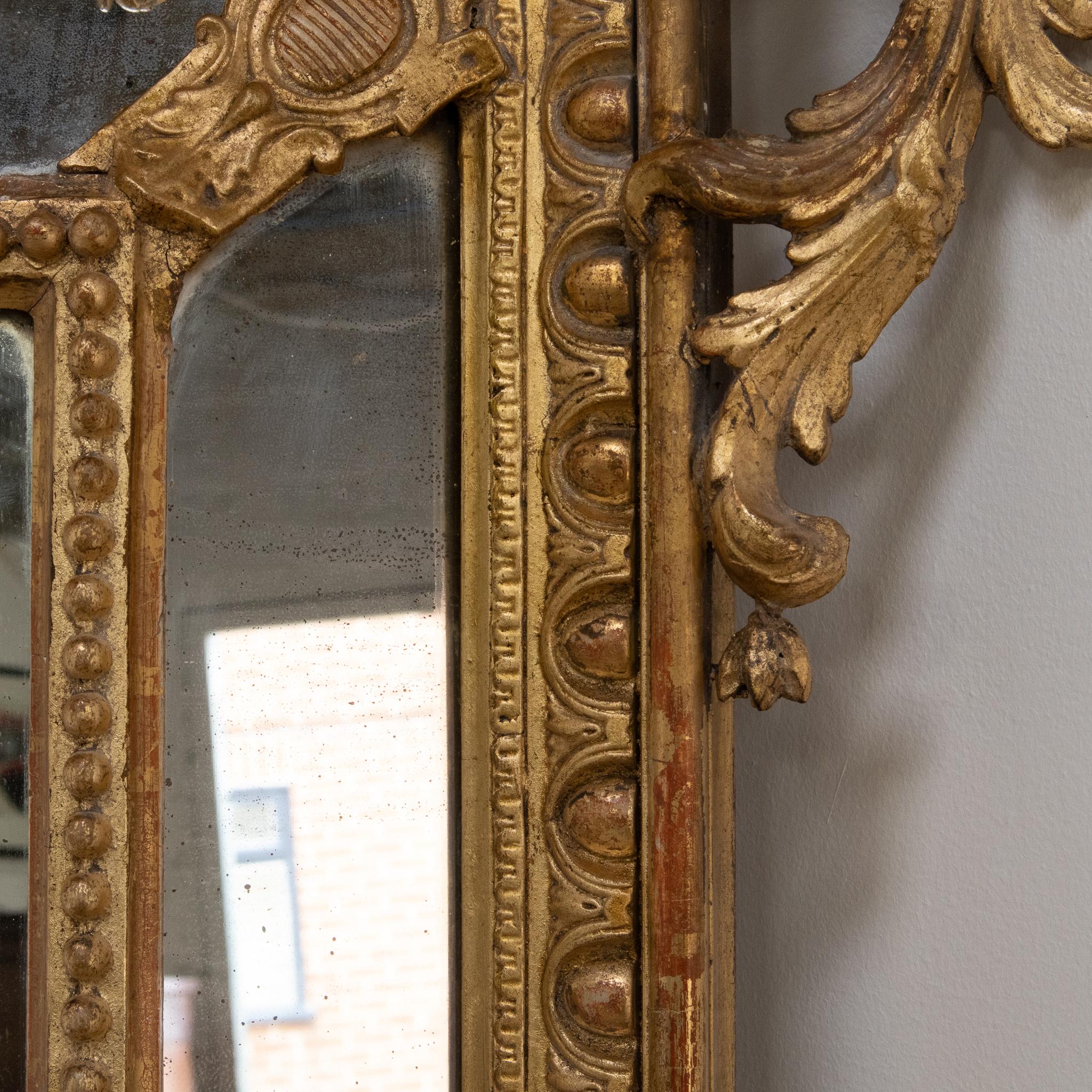 Antique French 19th Century Gilt Cushion Mirror 1