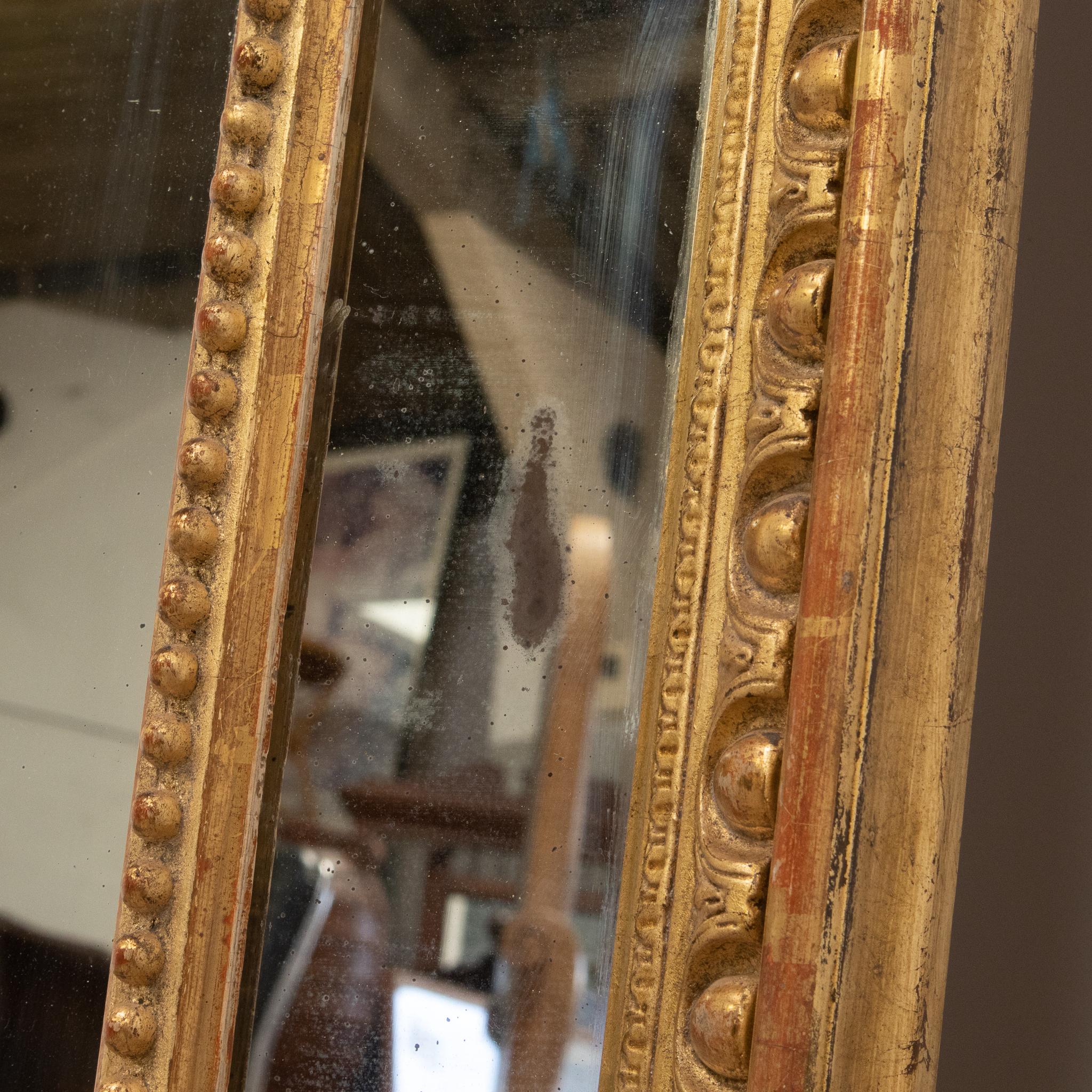 Antique French 19th Century Gilt Cushion Mirror 3