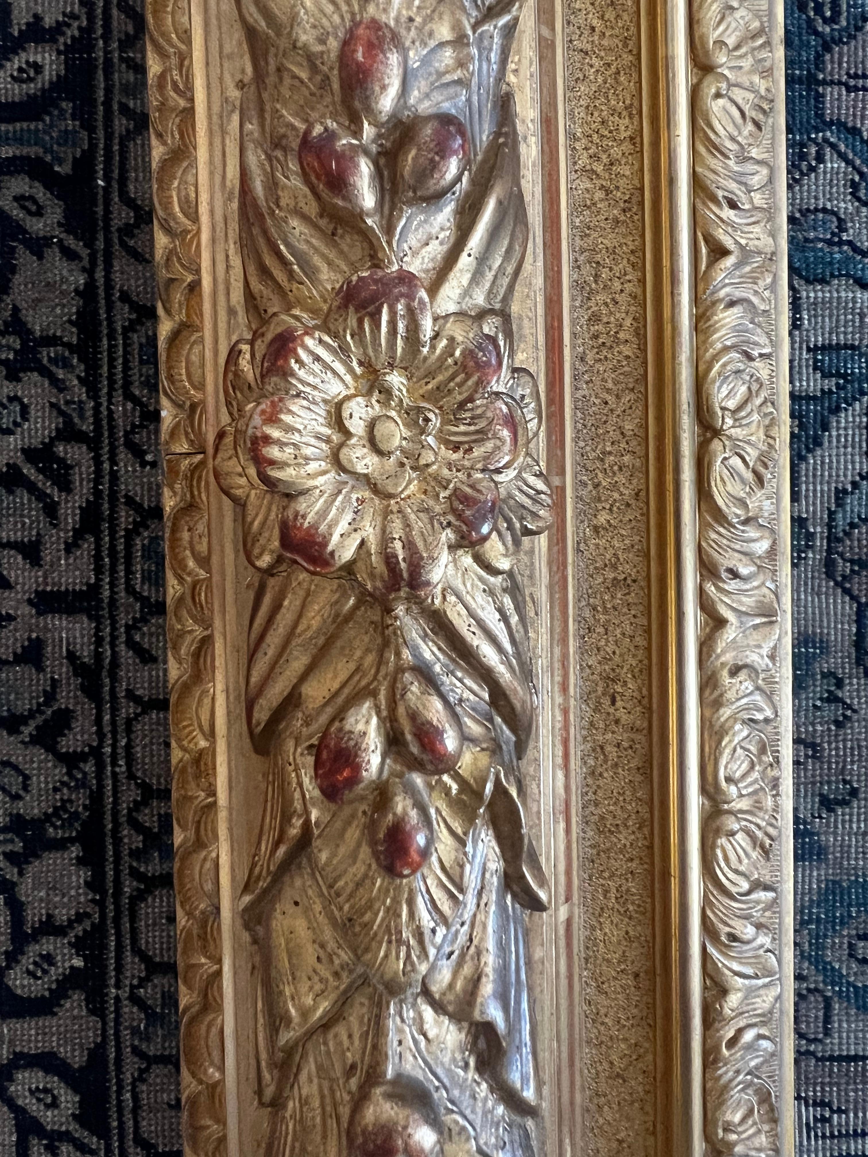 Baroque Antique French 19th Century Gold Gilded Picture Frame For Sale