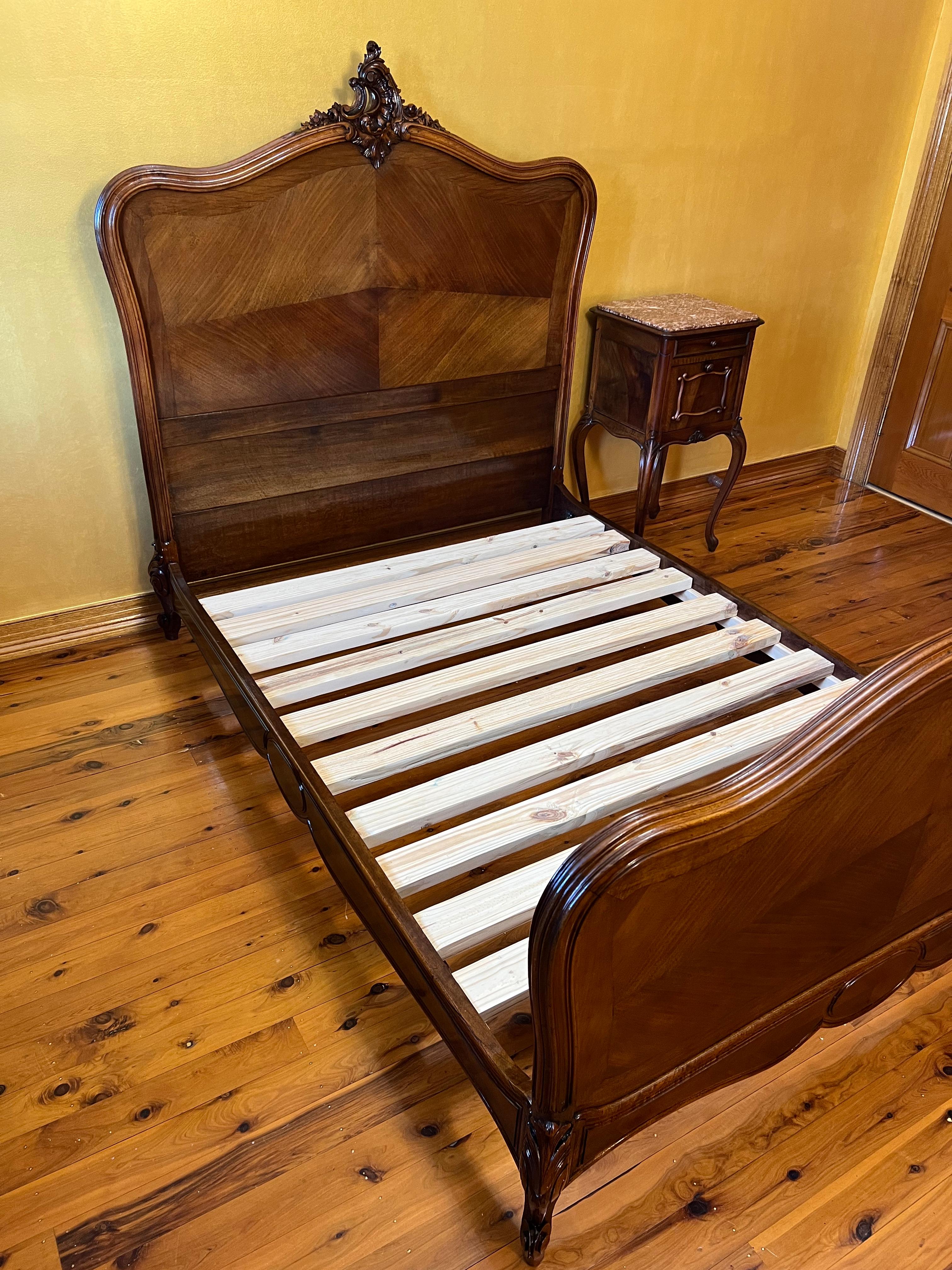 Antique French 19th Century Louis XV Style Double Bed For Sale 5