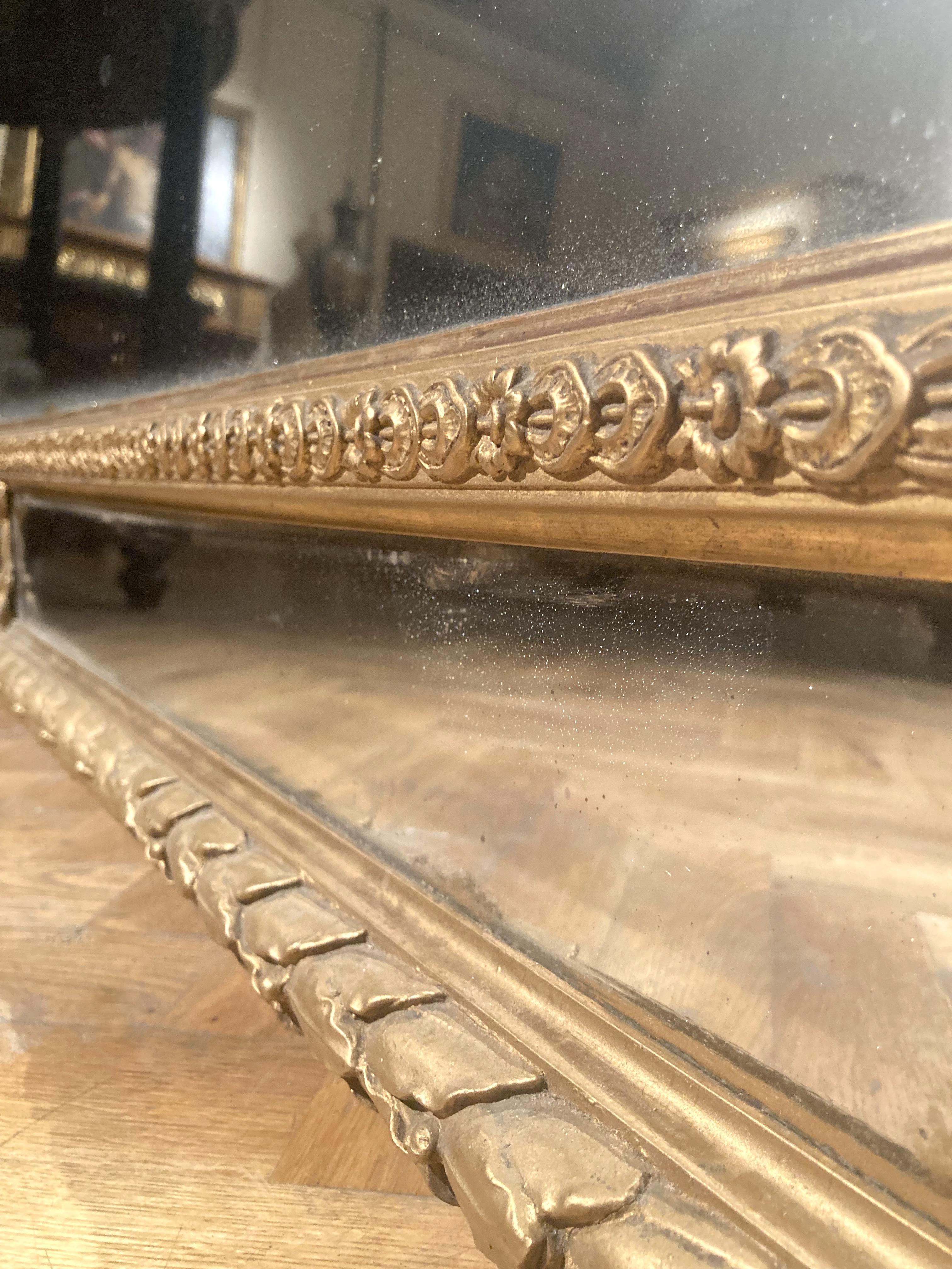 Miroirs de pilier français anciens du 19ème siècle de style Louis XV en bois doré pleine longueur en vente 9
