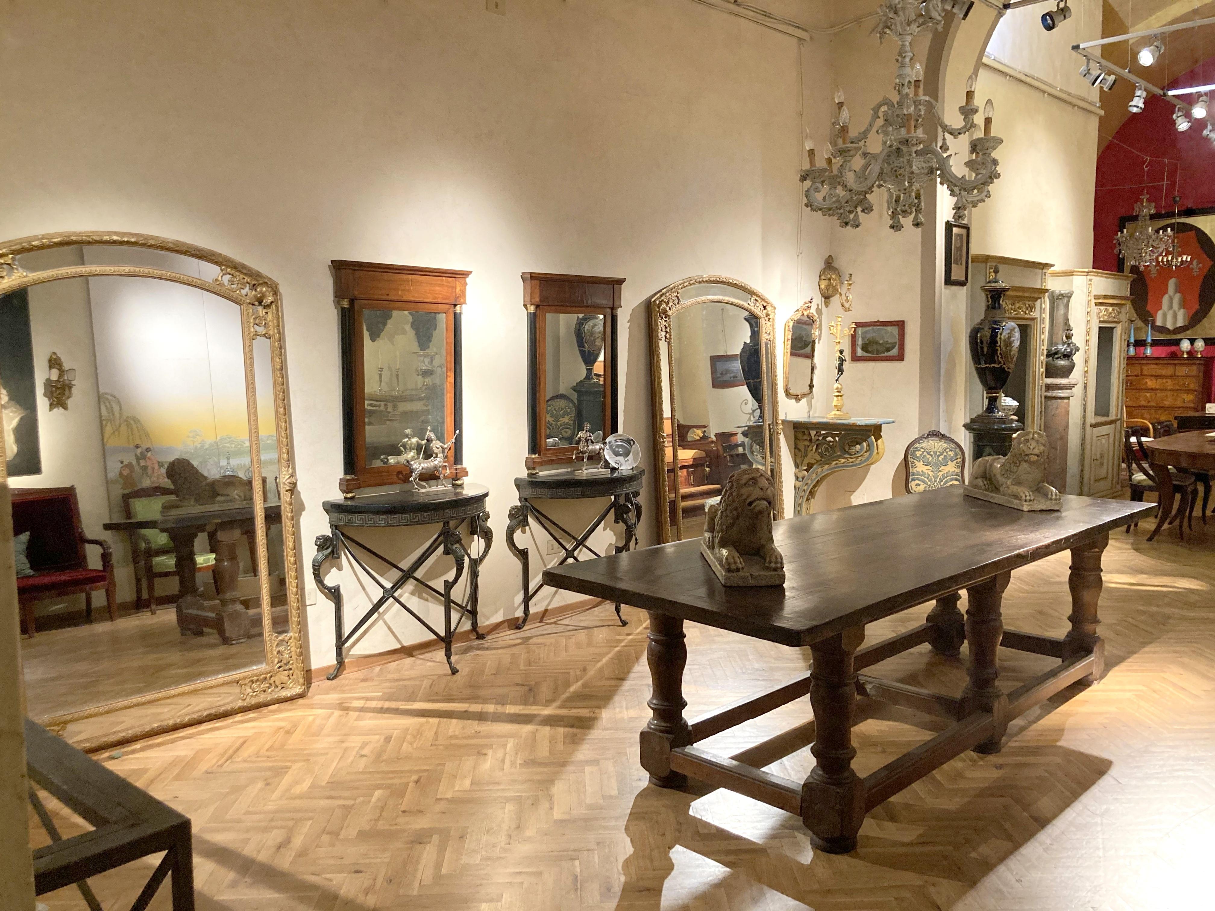Antique French 19th Century Louis XV Style Full Length Giltwood Pier Mirrors In Good Condition For Sale In Firenze, IT