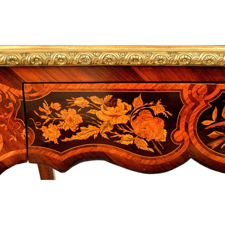 Antique French 19th Century Louis XVI Marquetry Ormolu Writing Desk Table 1895 For Sale 7