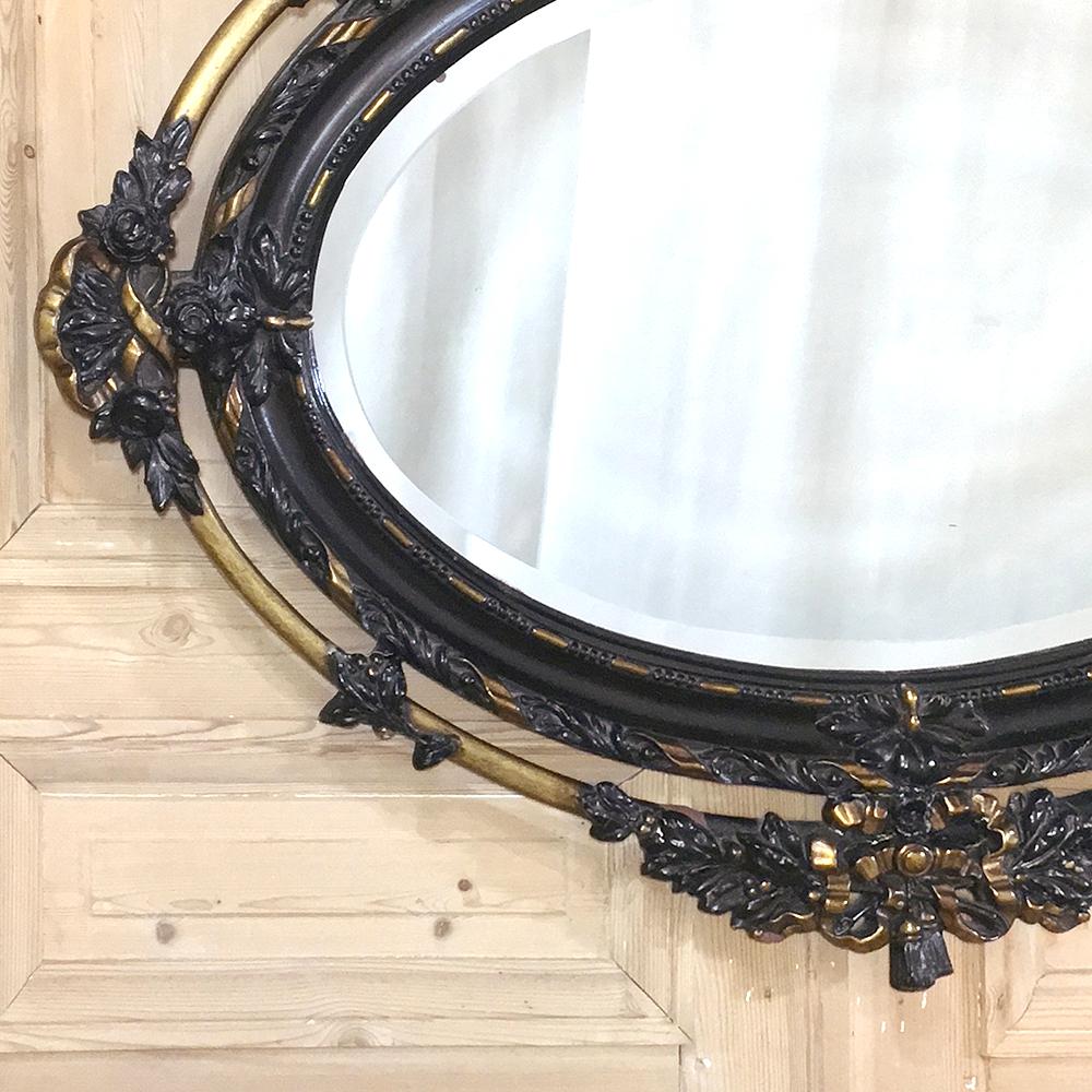 XIXe siècle Antique Miroir ovale Louis XVI français du 19ème siècle en vente