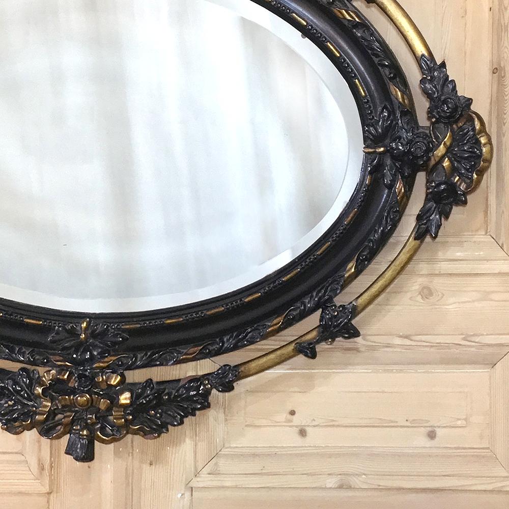 Antique Miroir ovale Louis XVI français du 19ème siècle en vente 1