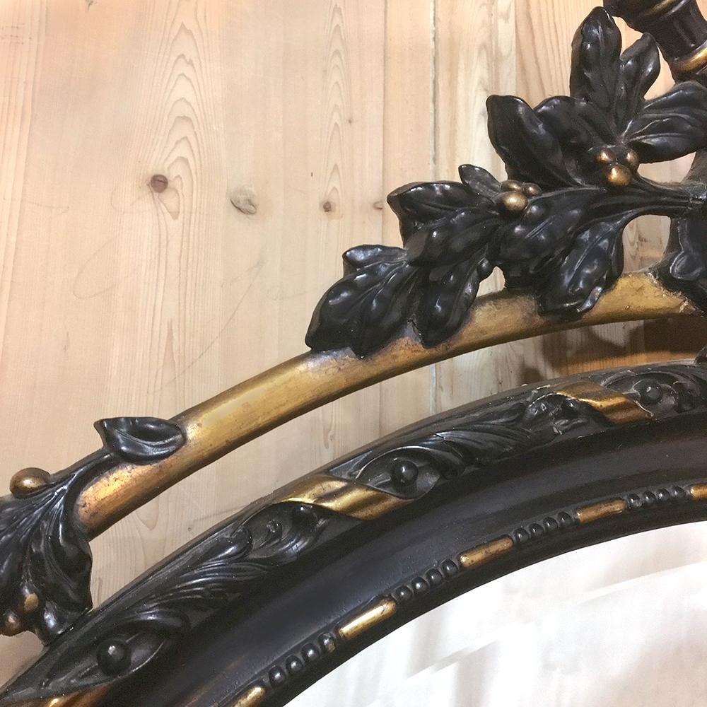 Antique Miroir ovale Louis XVI français du 19ème siècle en vente 3