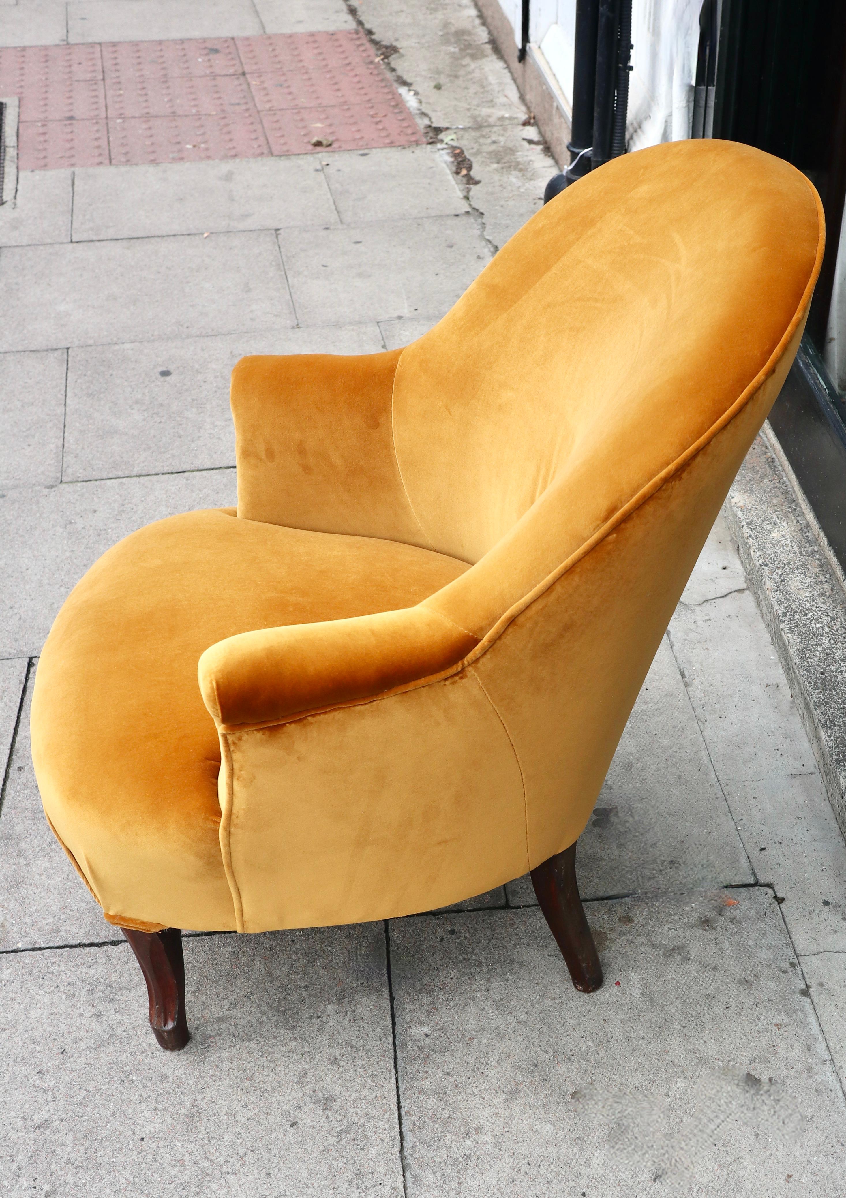 small yellow armchair