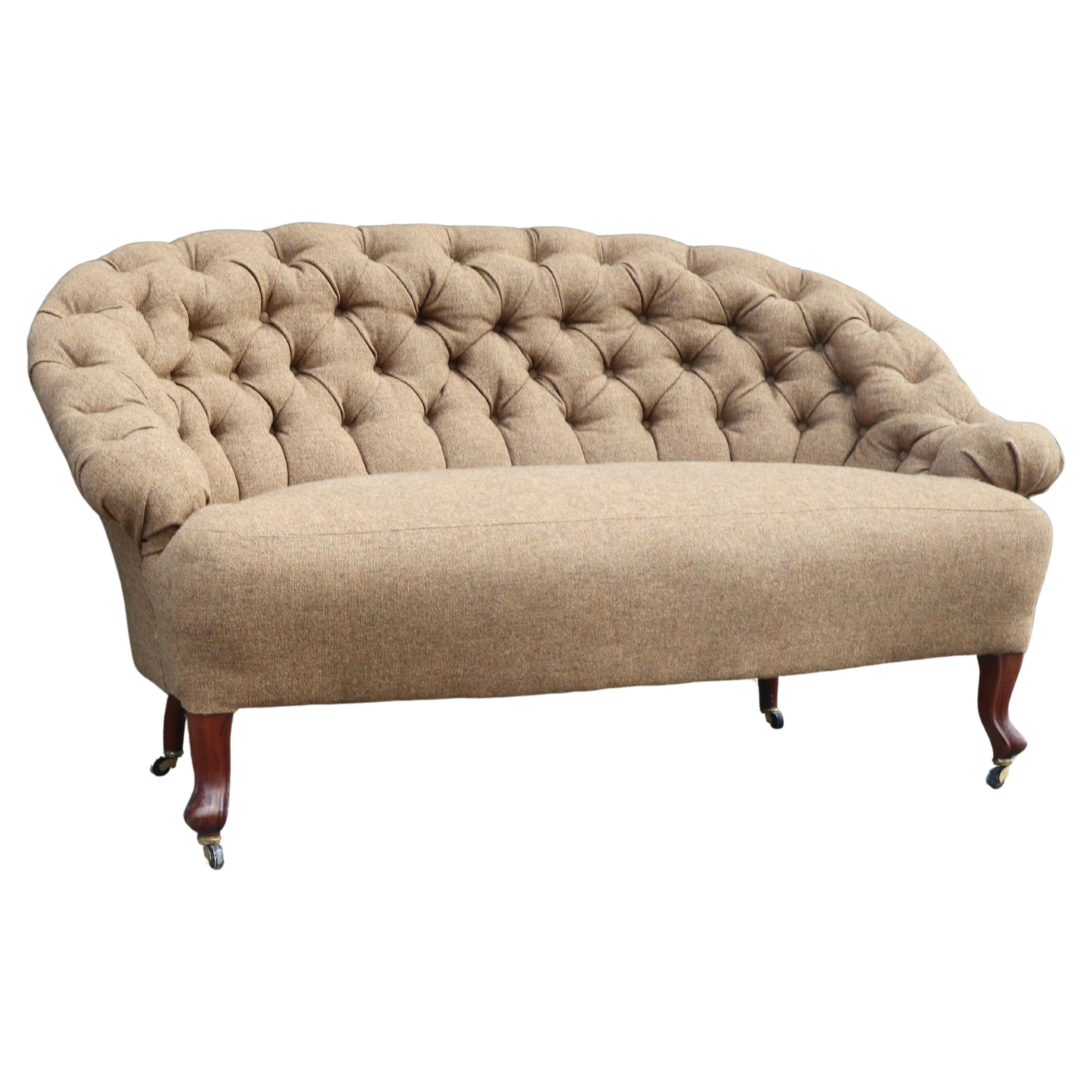 Antique French 19th century Napoleon III crapaud sofa For Sale