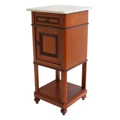 Antique French 19th Century Night stand / Bedside Table Carrara Marble