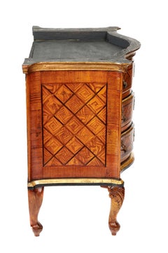 Antique French 19th Century Oak Inlaid Parquetry Commode Chest