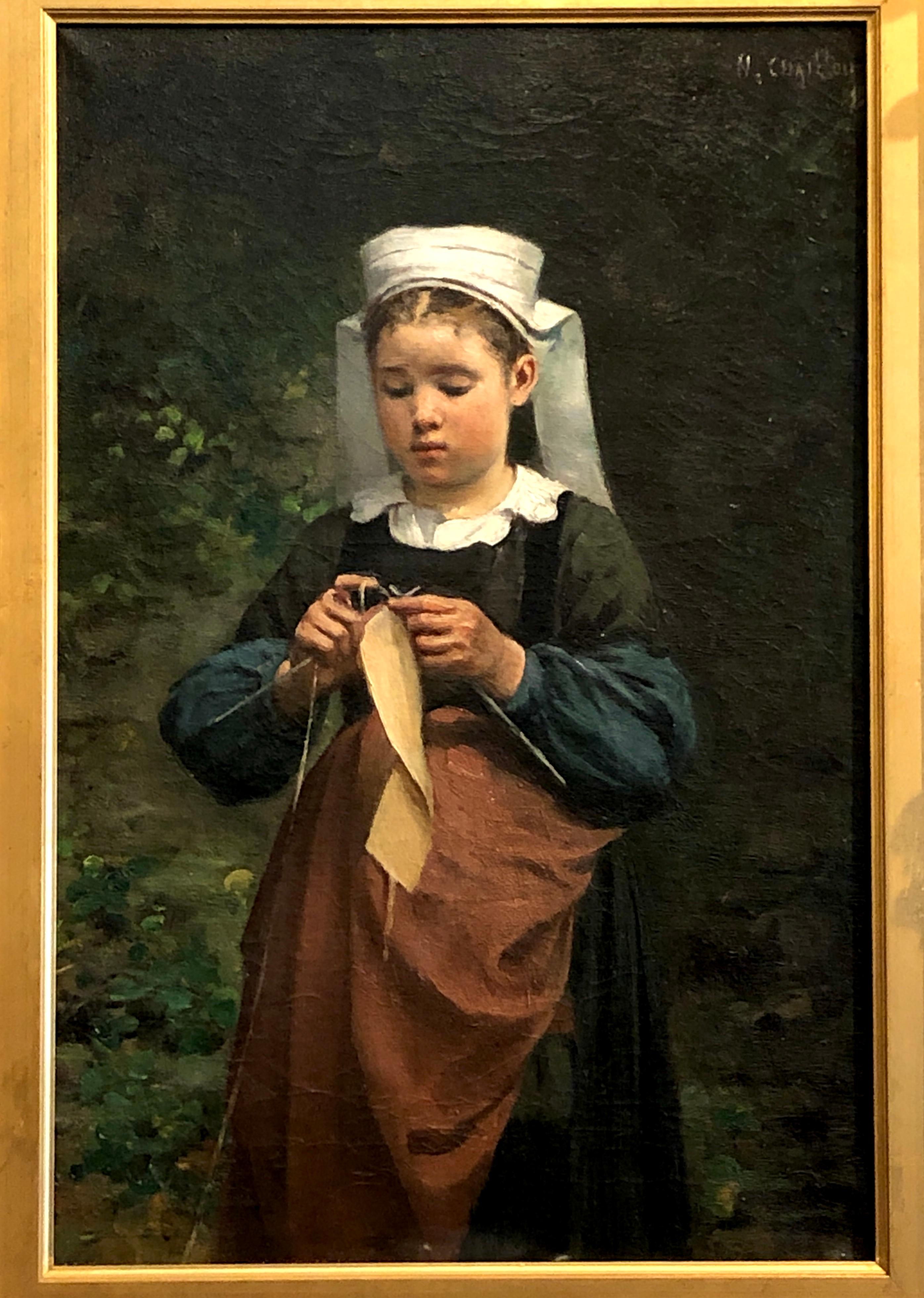 Wonderful antique French 19th century oil painting by Narcisse Chaillou.