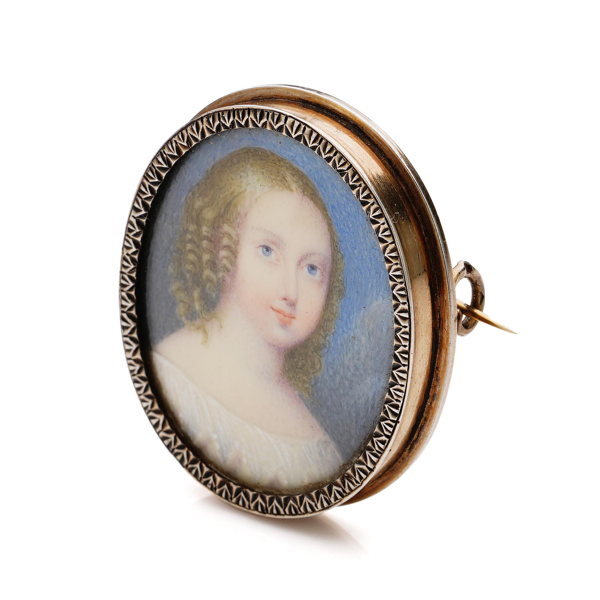 Antikes französisches Miniaturporträt von Prinzessin Louise von Frankreich aus dem 19. Jahrhundert (Georgian) im Angebot