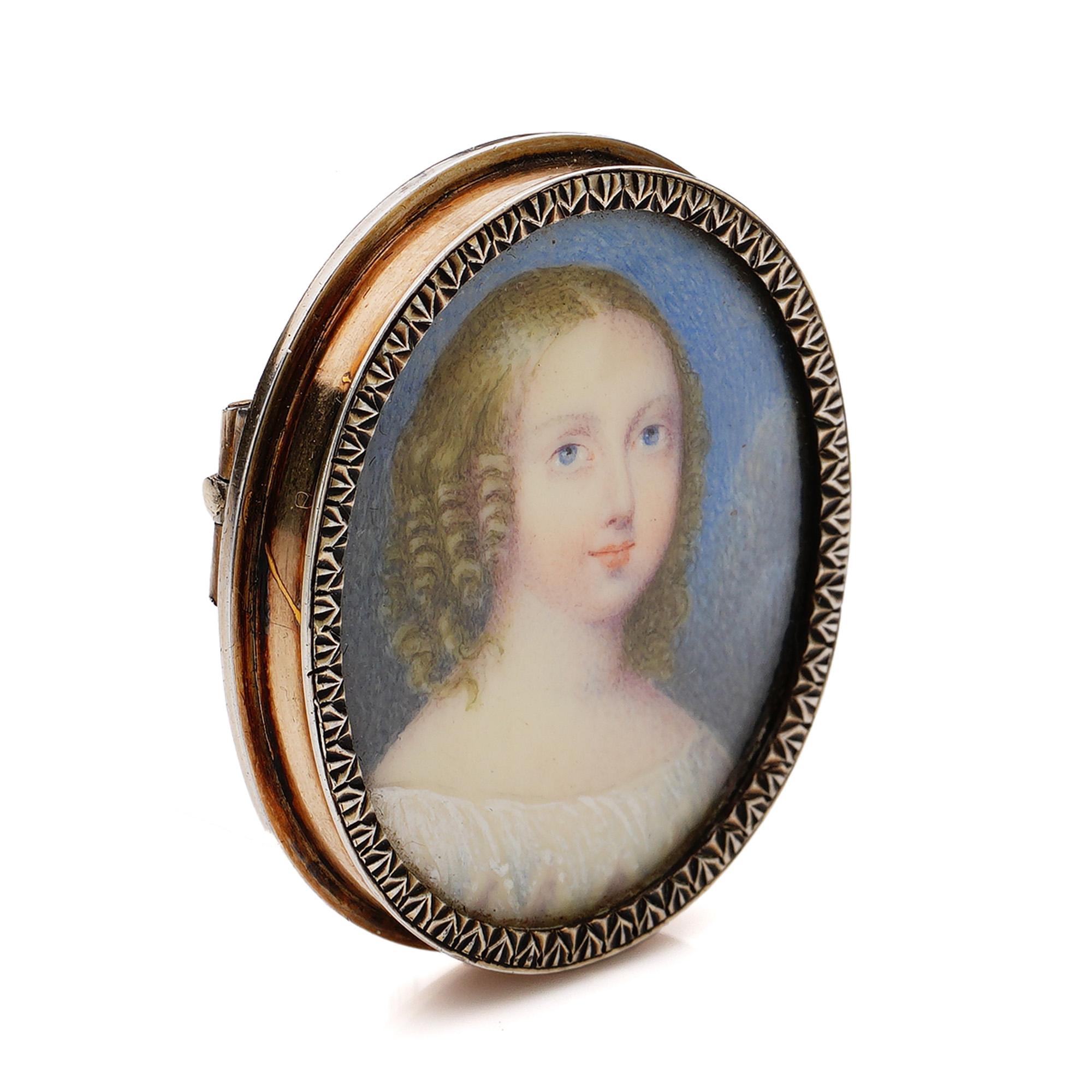 Antikes französisches Miniaturporträt von Prinzessin Louise von Frankreich aus dem 19. Jahrhundert im Zustand „Gut“ im Angebot in Braintree, GB