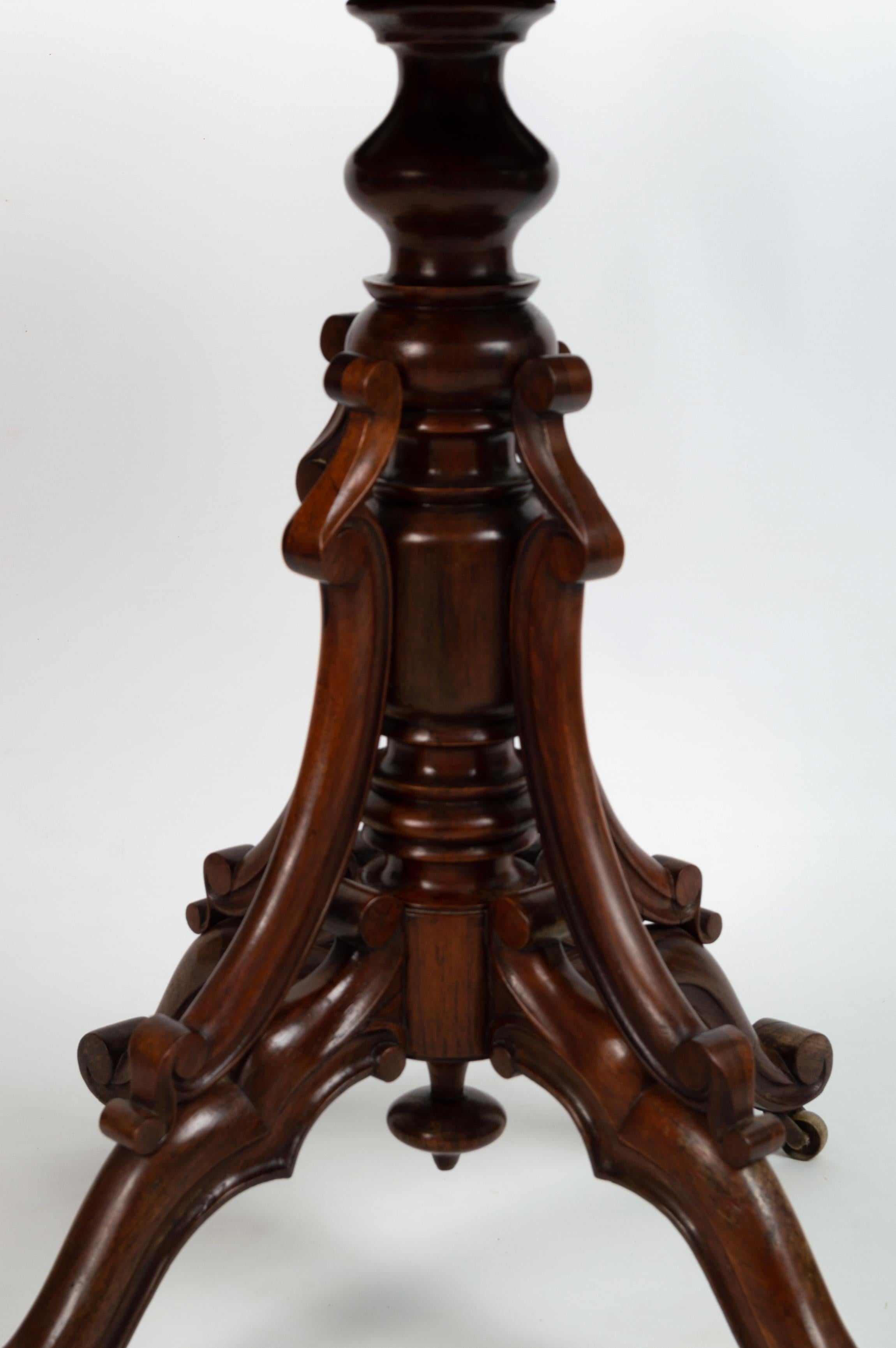 Antique French 19th Century Rosewood and Marble Oval Occasional Table C1850 For Sale 9