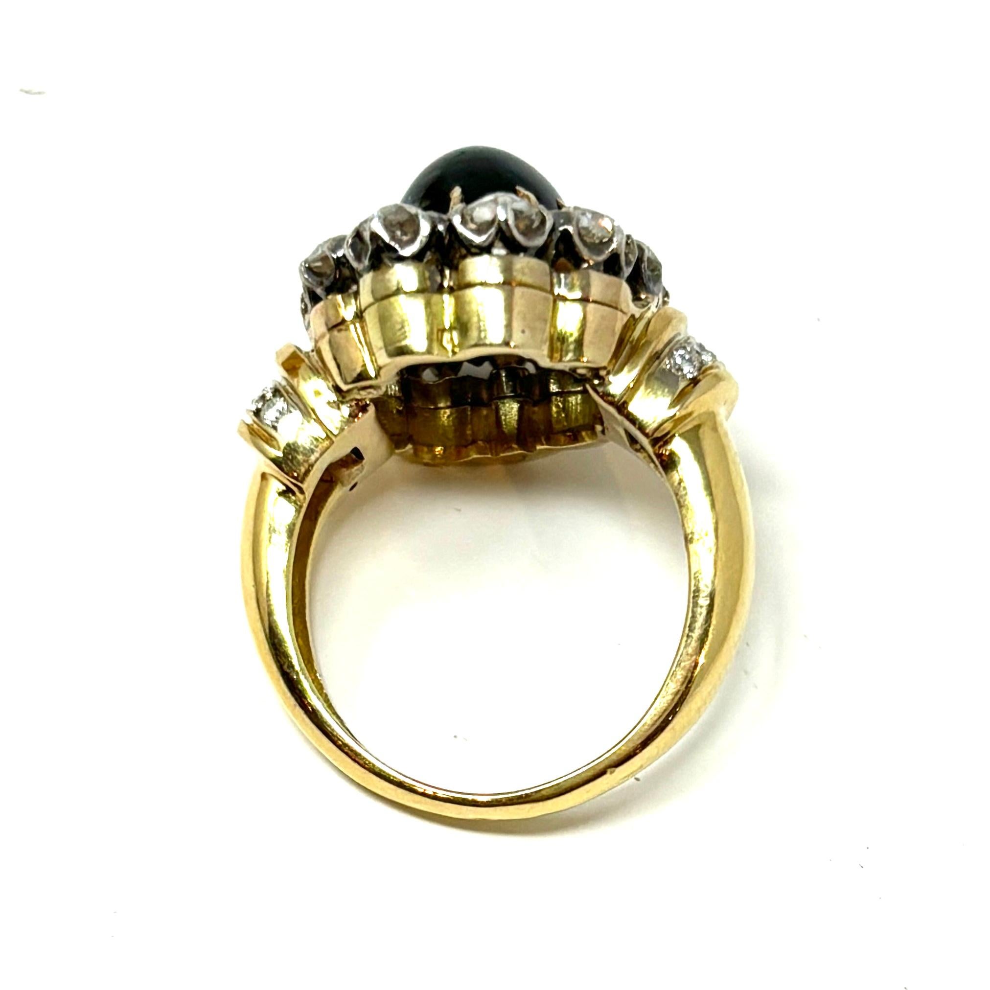Antique French 19th Century Sapphire and Diamond Ring, Circa 1880-90 3