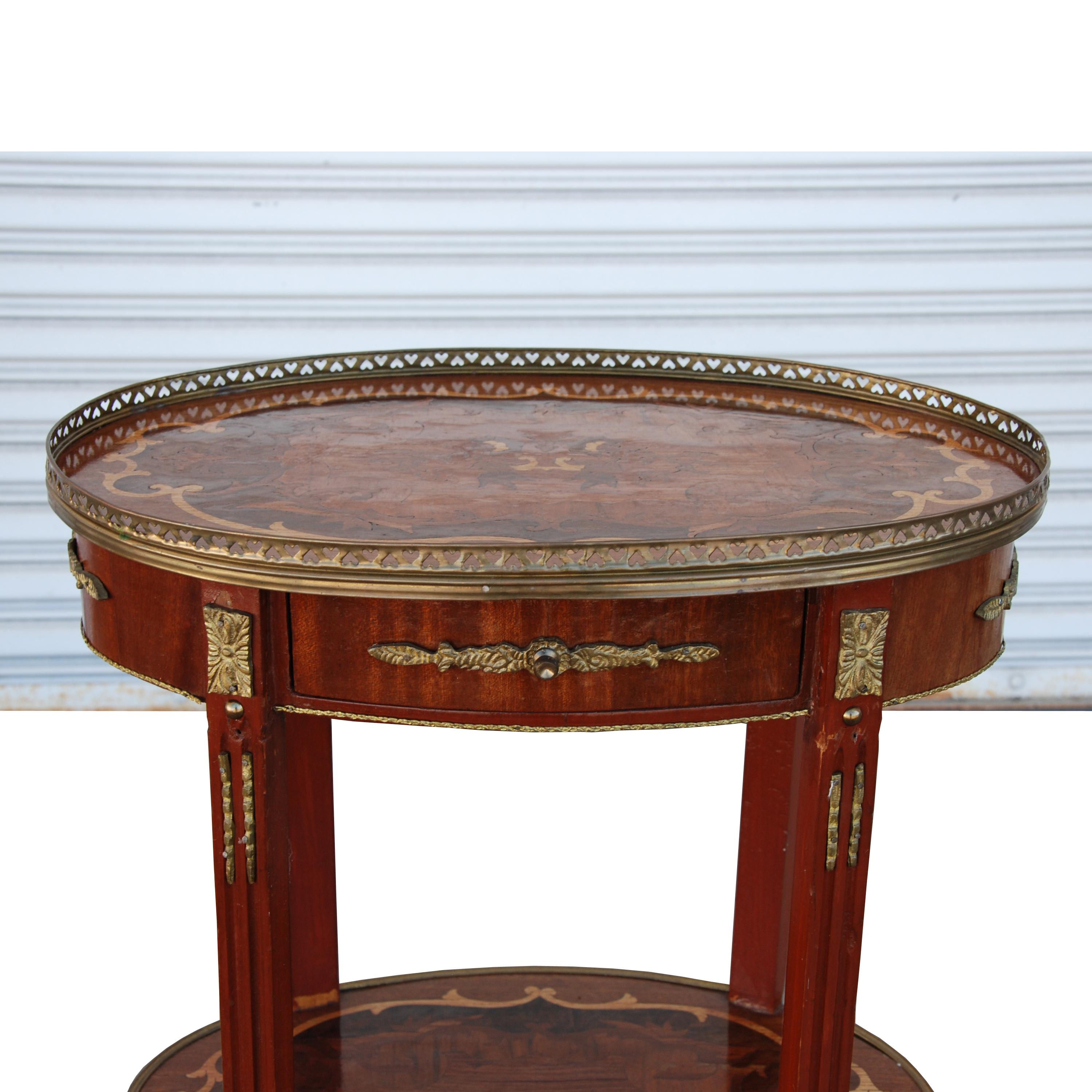 Marquetry Antique French 19th Century Side Table   For Sale
