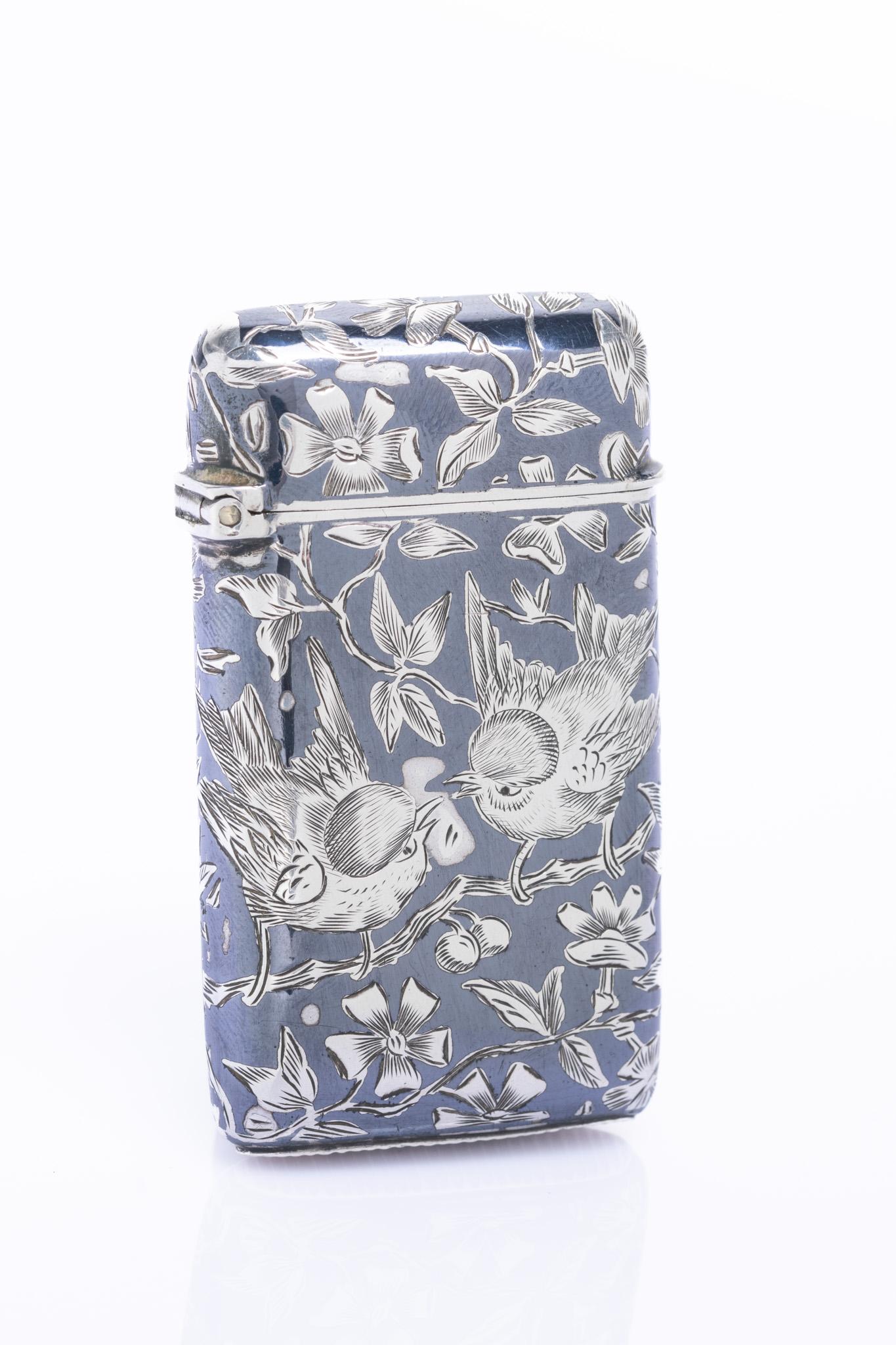 Antique French 19th Century Silver & Niello Vesta Case By A. Dubois in vendita 2